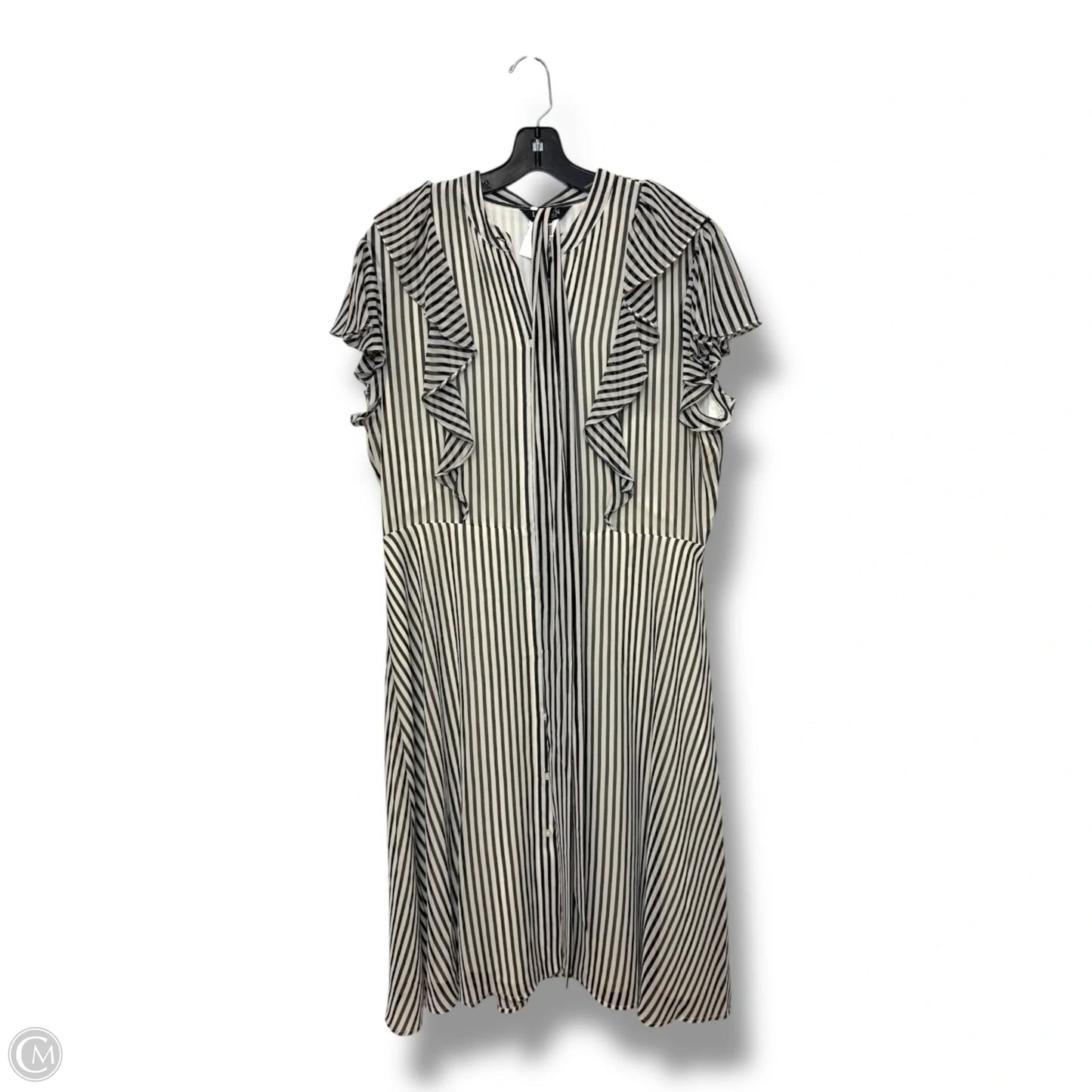 Dress Casual Midi By Lauren By Ralph Lauren In Striped Pattern, Size: 16