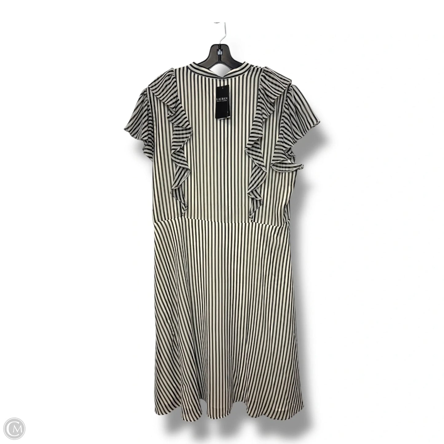 Dress Casual Midi By Lauren By Ralph Lauren In Striped Pattern, Size: 16