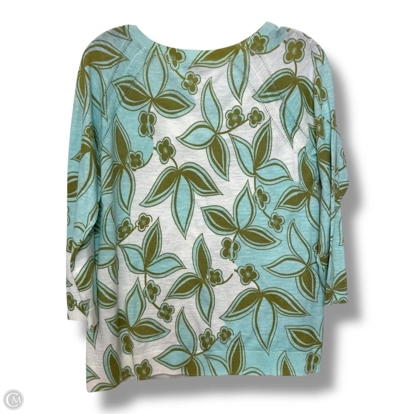 Top 3/4 Sleeve By Talbots In Floral Print, Size: S