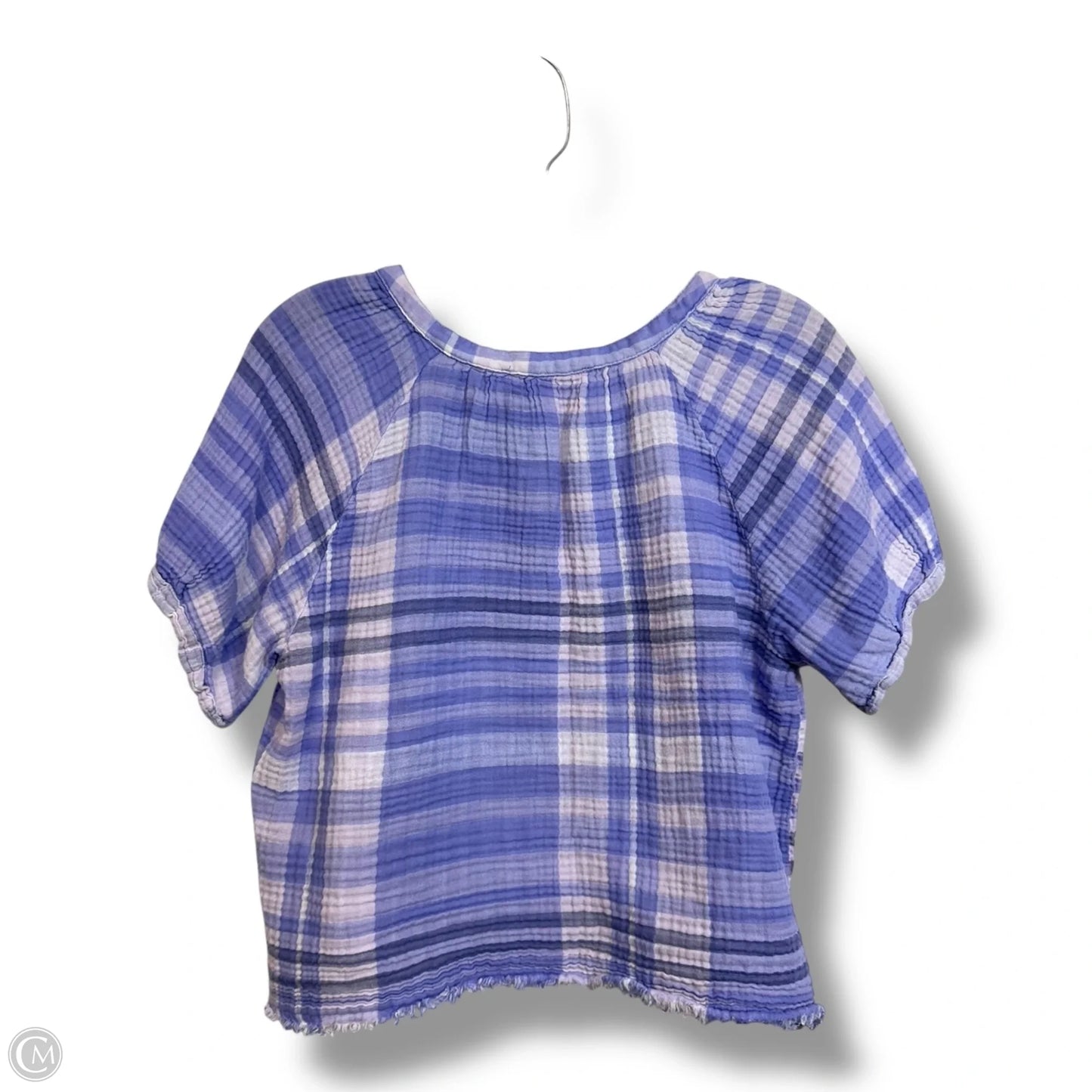 Top Short Sleeve By Chelsea And Theodore In Checkered Pattern, Size: S
