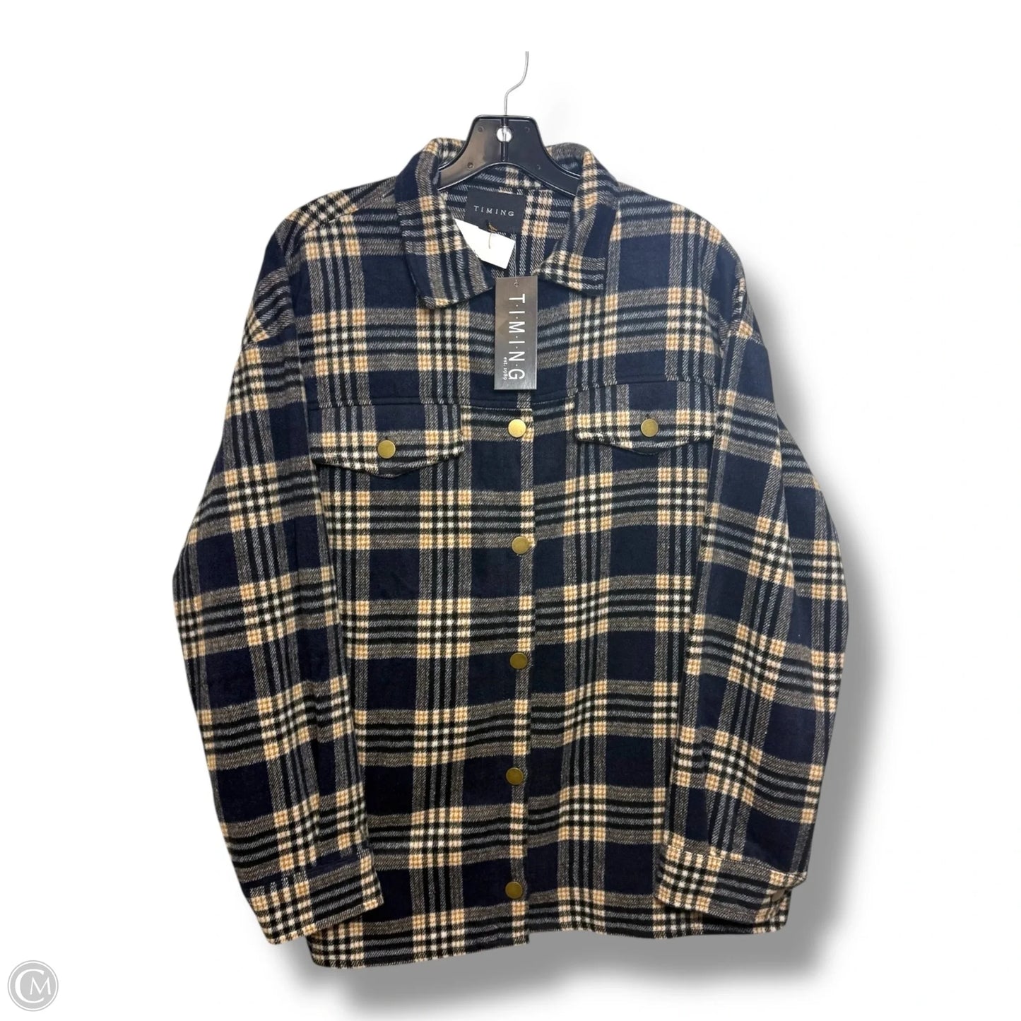 Jacket Shirt By Timing In Multi-colored, Size: S
