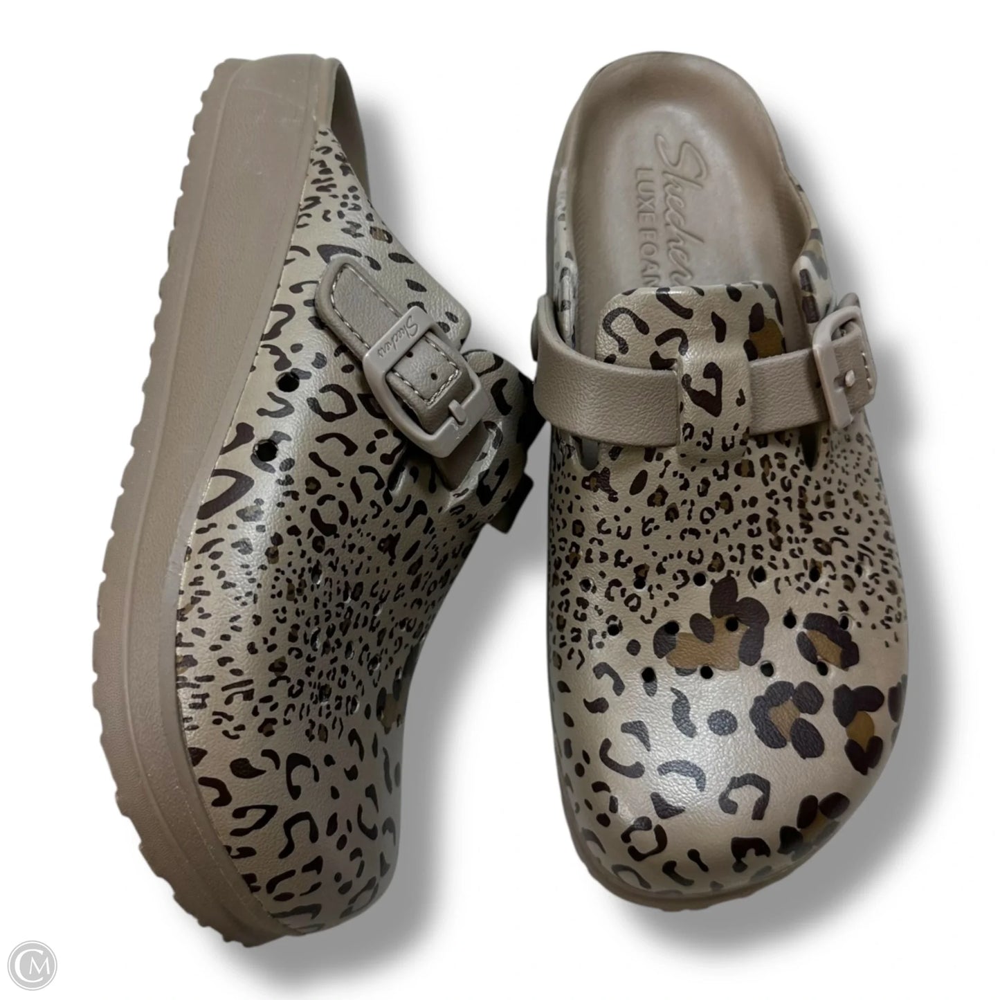 Sandals Flats By Skechers In Camouflage Print, Size: 6