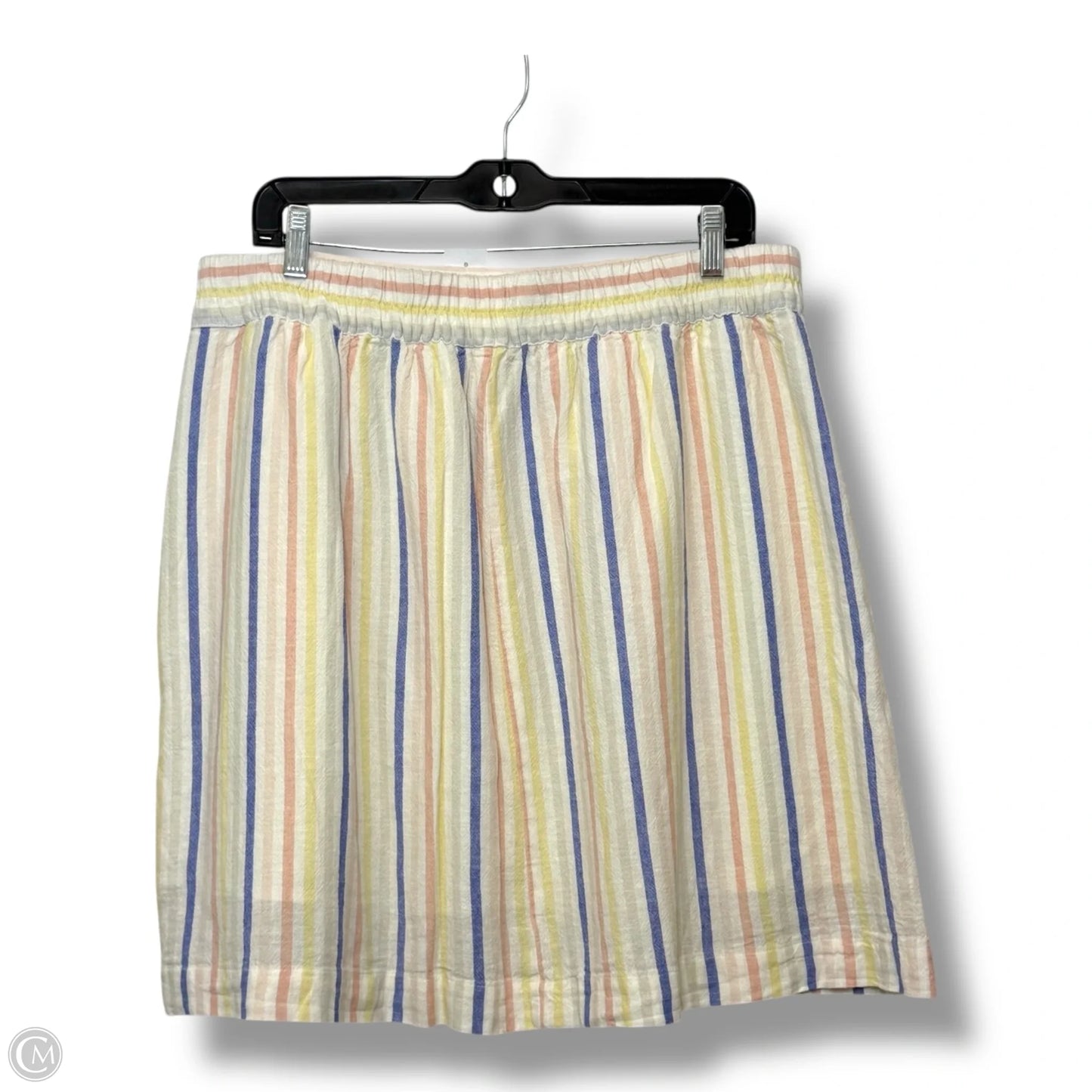 Skirt Mini & Short By Loft In Striped Pattern, Size: L