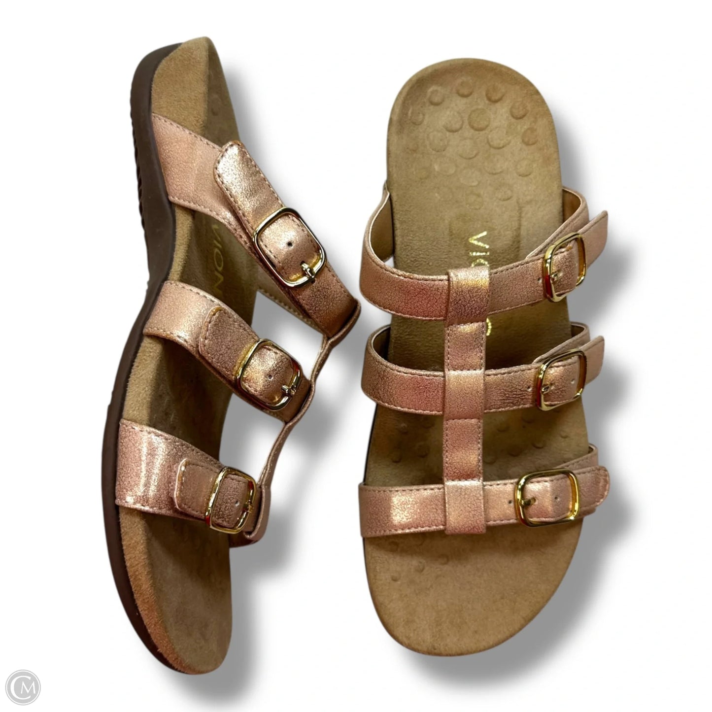 Sandals Flats By Vionic In Bronze, Size: 8