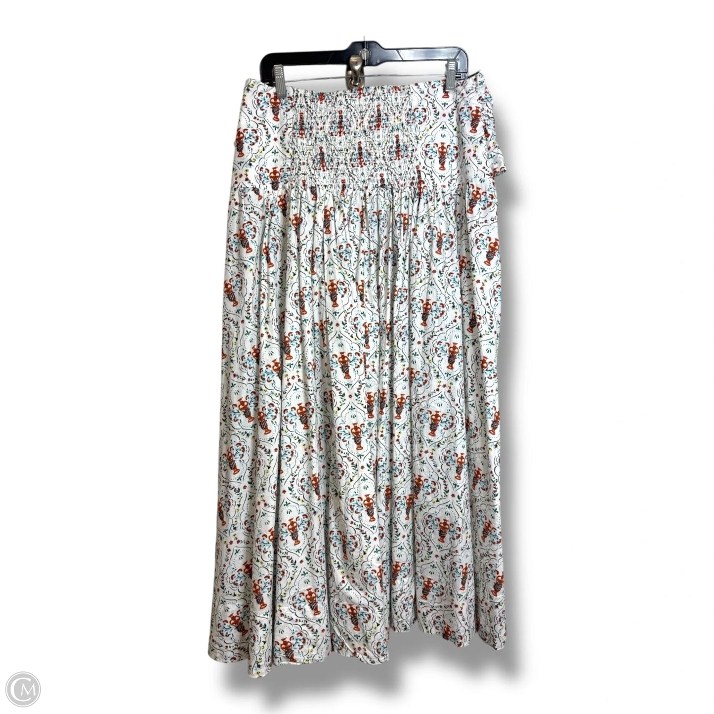 Skirt Casual Midi By Anthropologie In Floral Print, Size: L