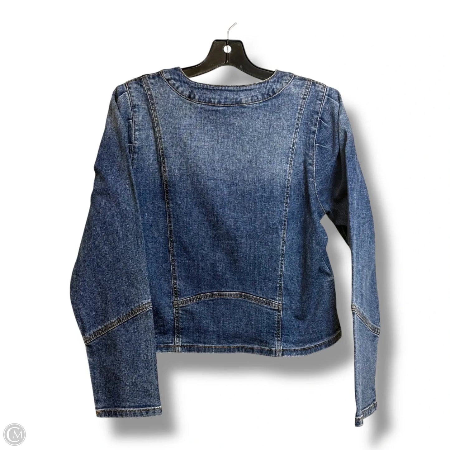 Jacket Designer By Karl Lagerfeld In Blue Denim, Size: Lp