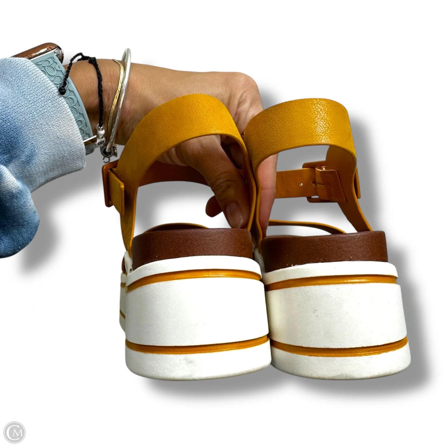 Sandals Heels Platform By Mia In Yellow, Size: 9