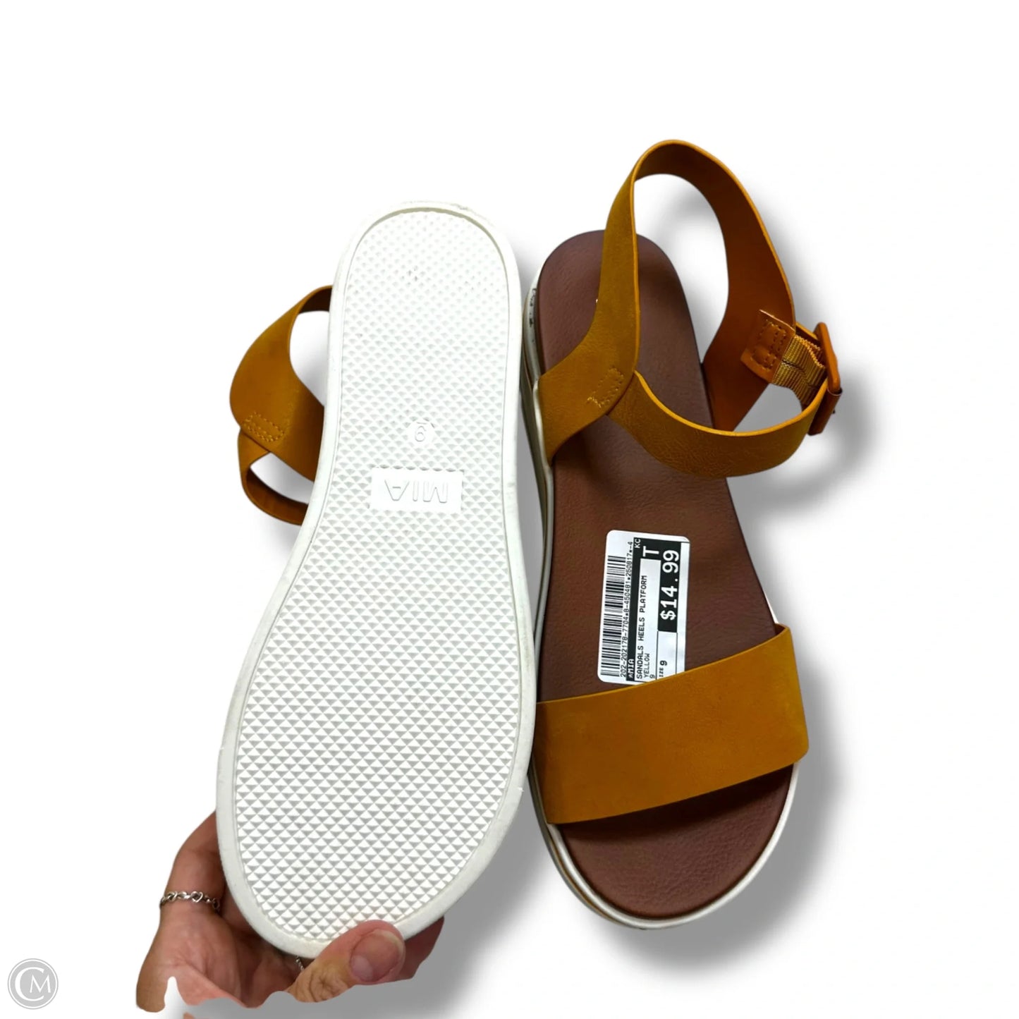 Sandals Heels Platform By Mia In Yellow, Size: 9