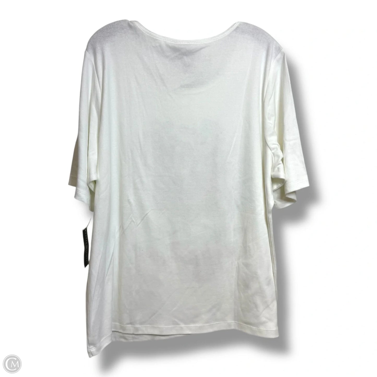 Top Short Sleeve By Karen Scott In White, Size: 2x