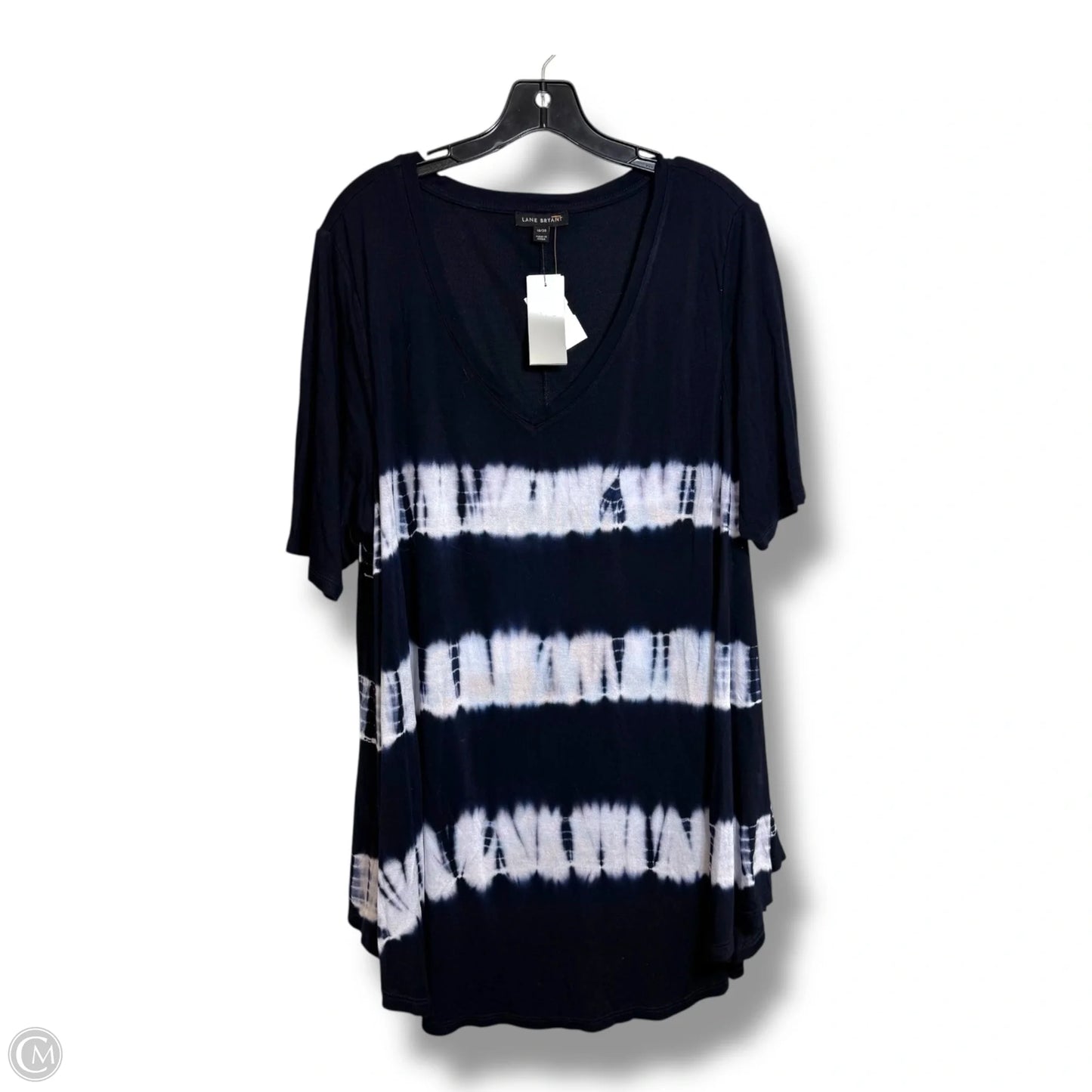 Top Short Sleeve By Lane Bryant In Navy, Size: 18