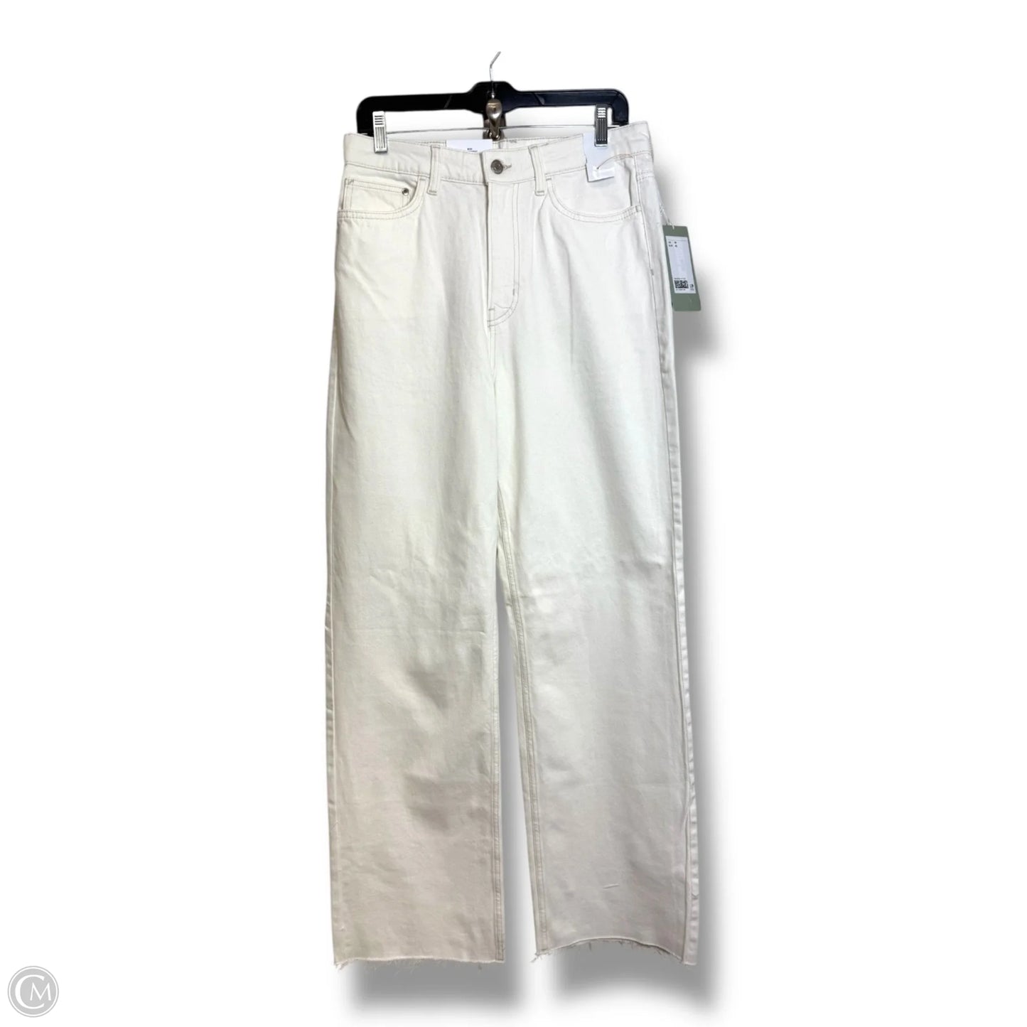 Jeans Wide Leg By H&m In White, Size: 10