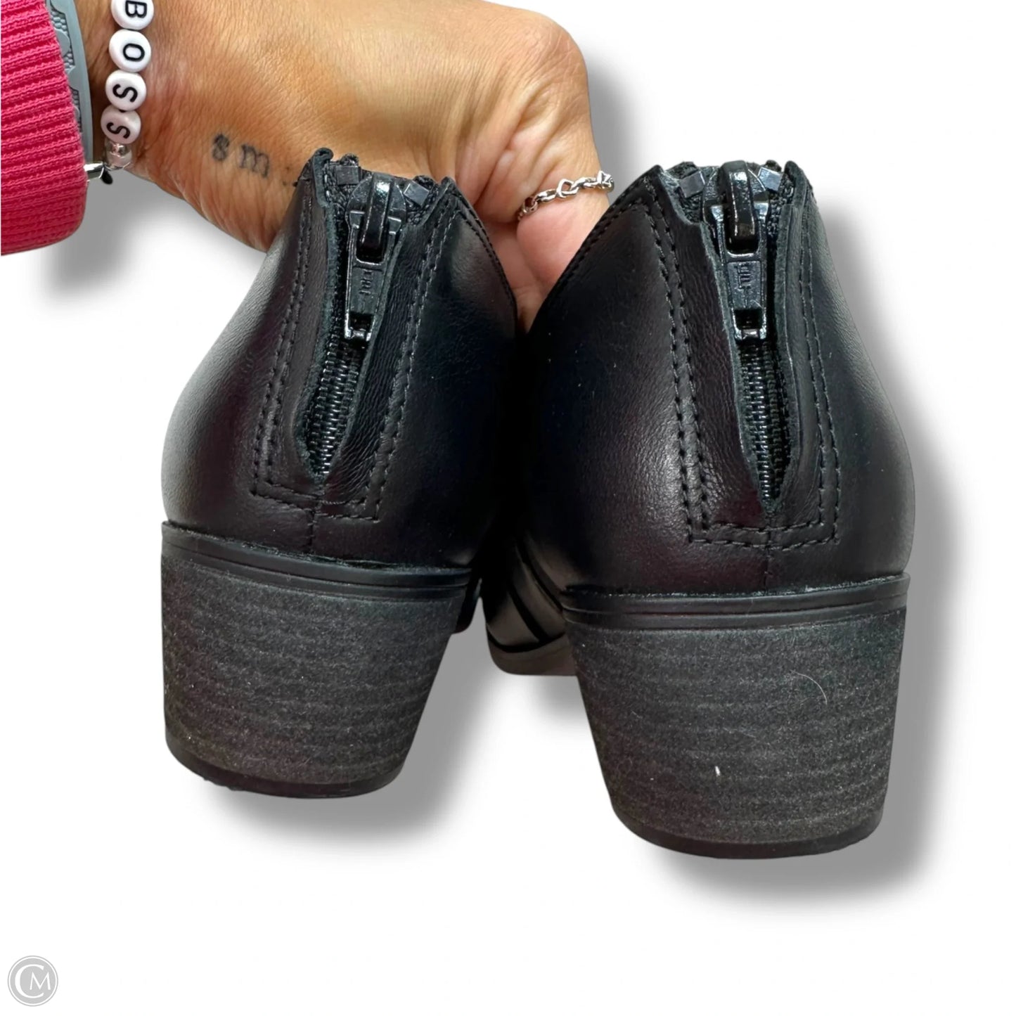 Boots Ankle Flats By Clarks In Black, Size: 7.5