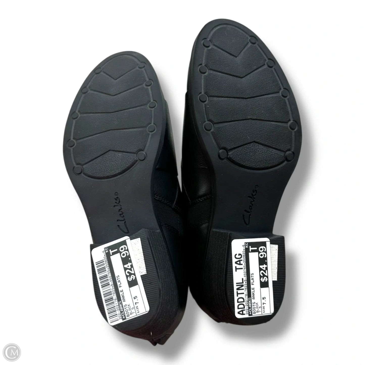 Boots Ankle Flats By Clarks In Black, Size: 7.5