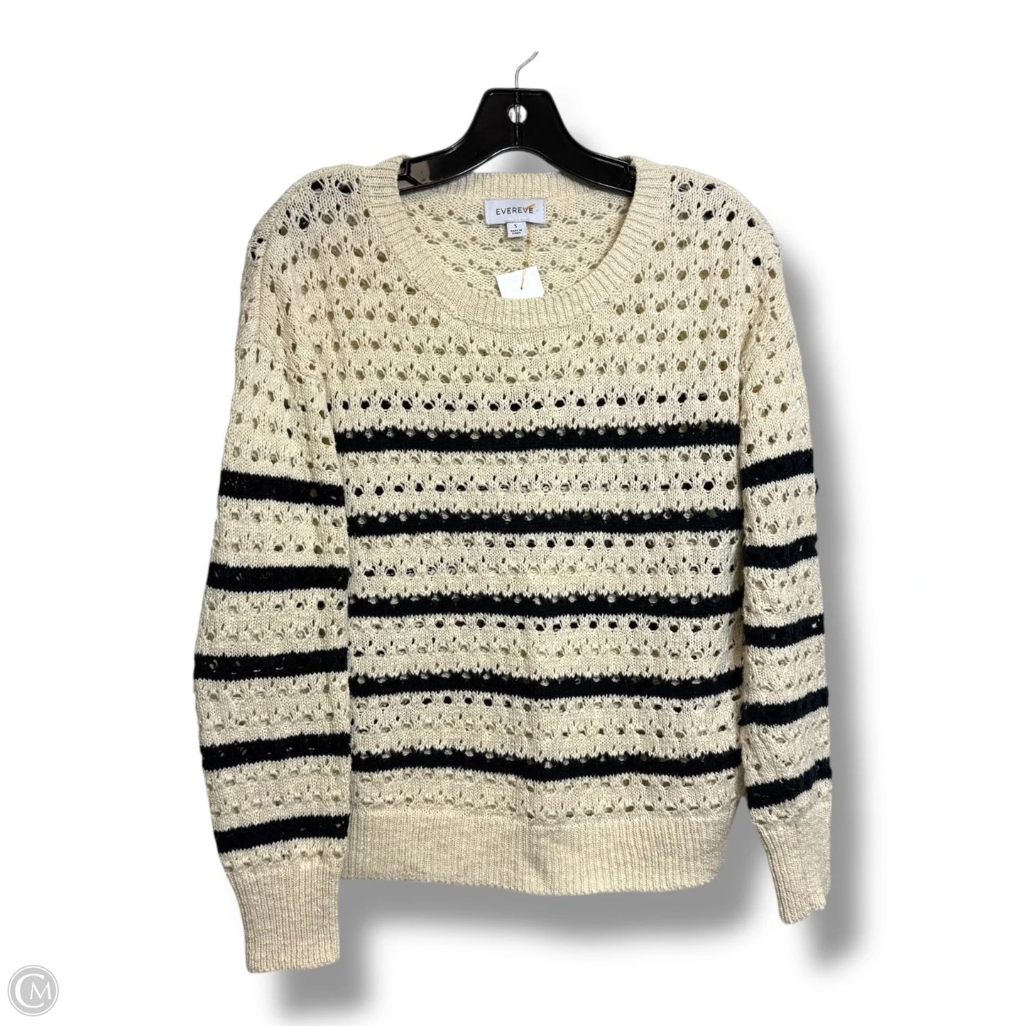 Sweater By Evereve In Black & Cream, Size: S