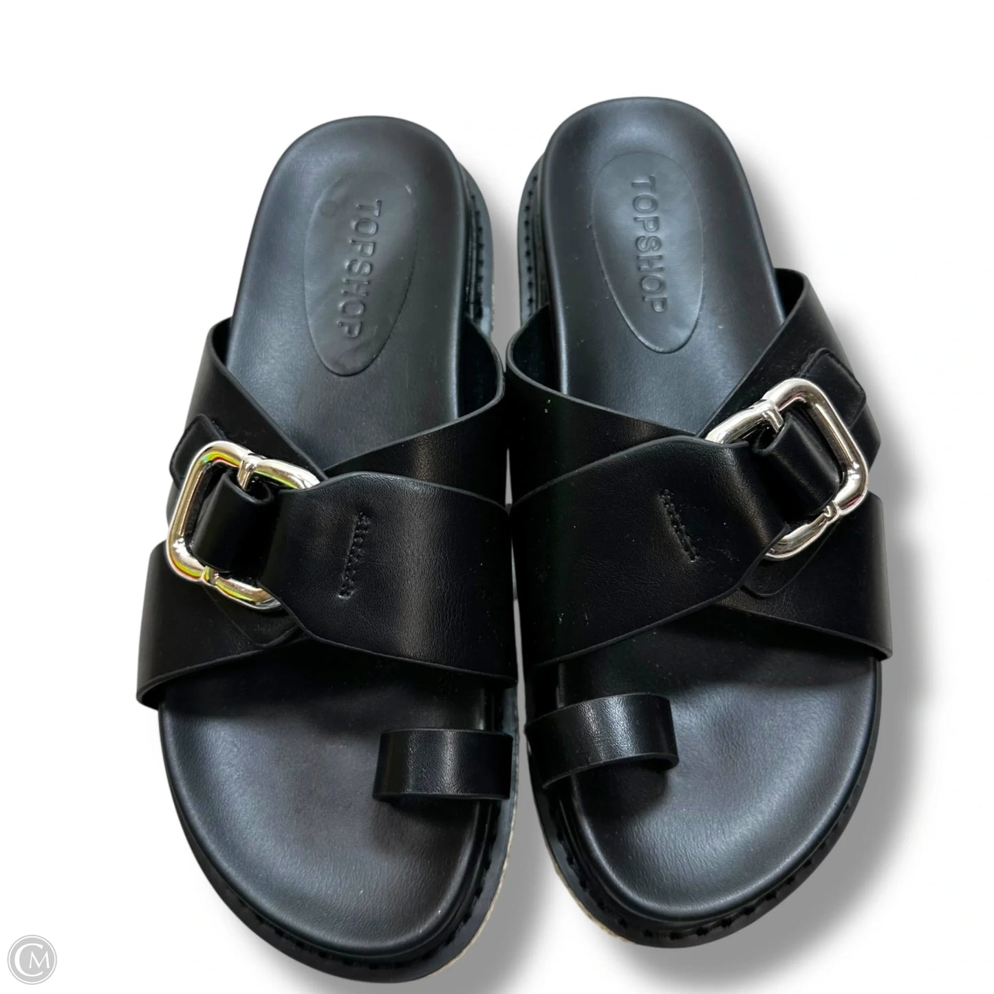 Sandals Flats By Topshop In Black, Size: 8