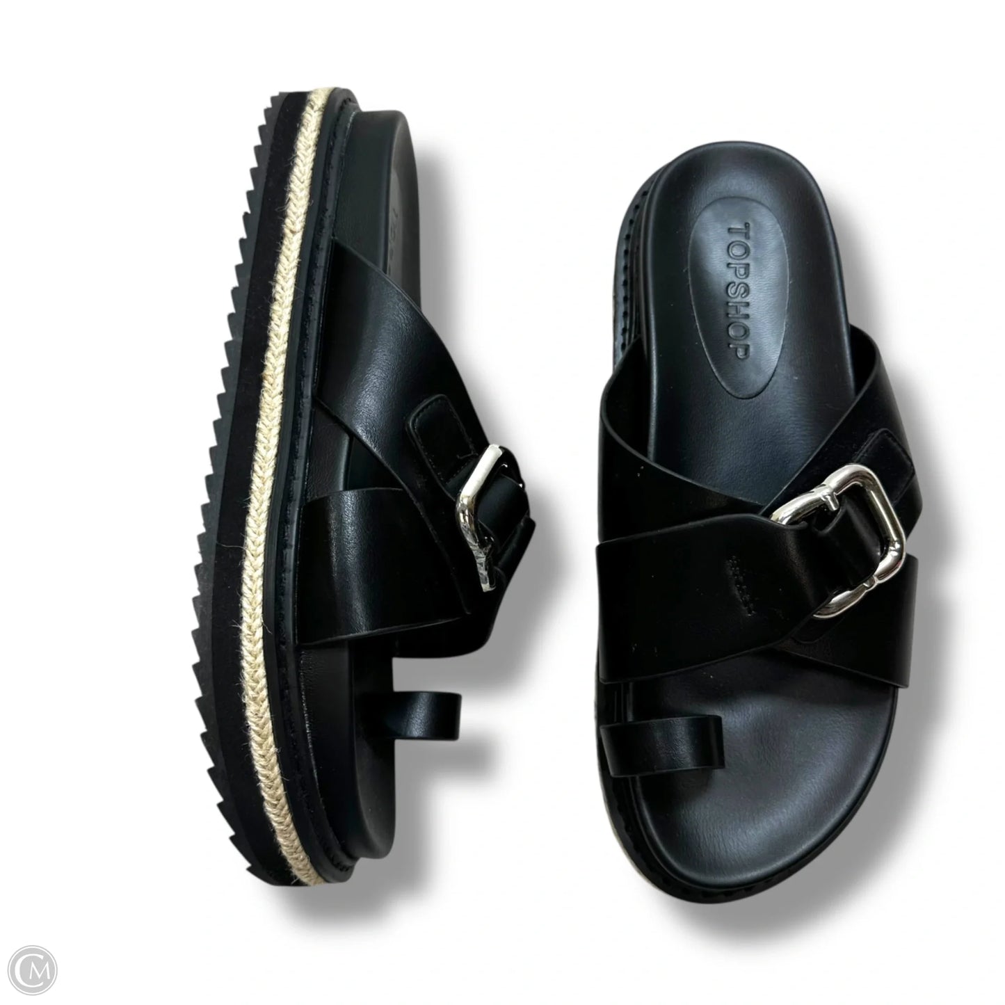 Sandals Flats By Topshop In Black, Size: 8