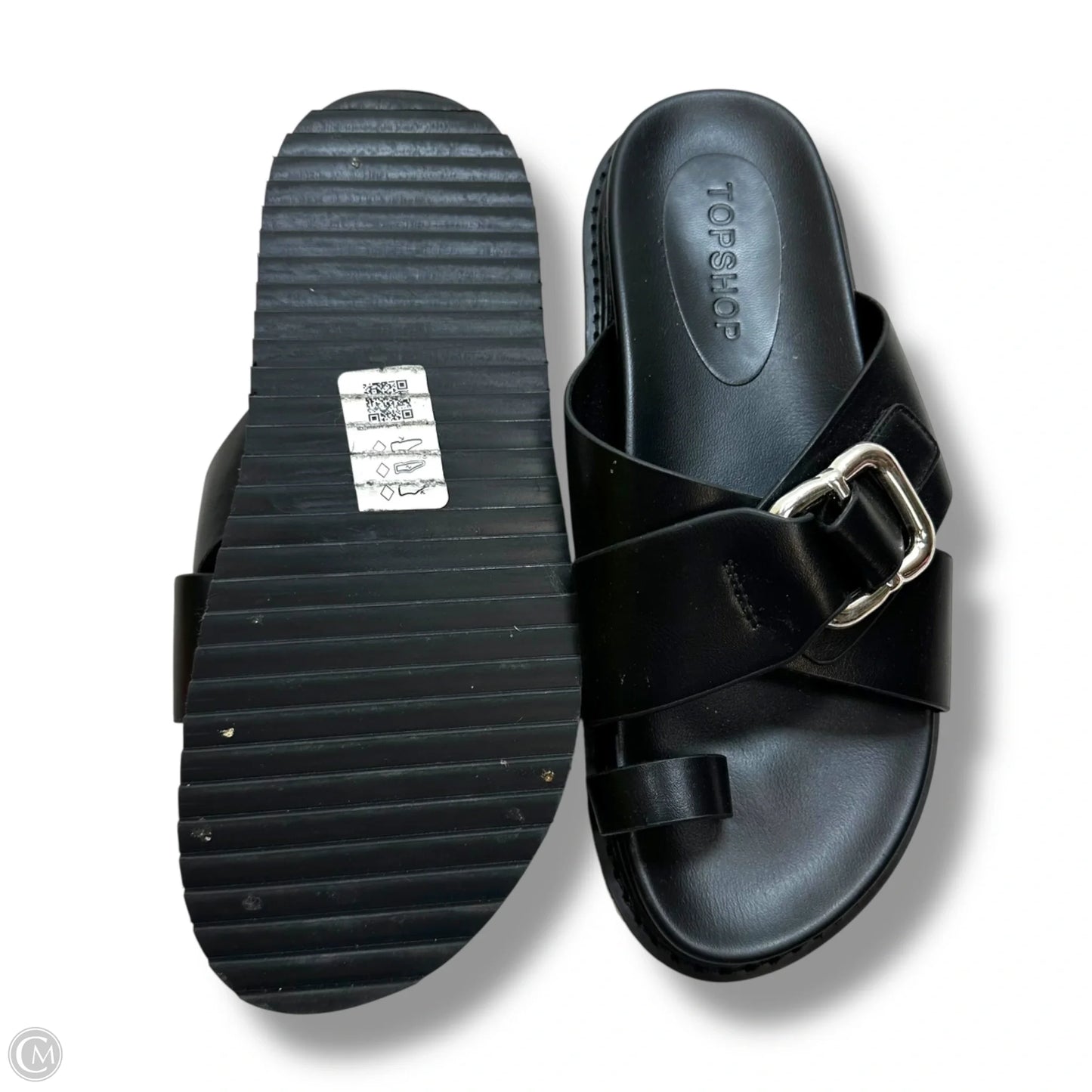 Sandals Flats By Topshop In Black, Size: 8