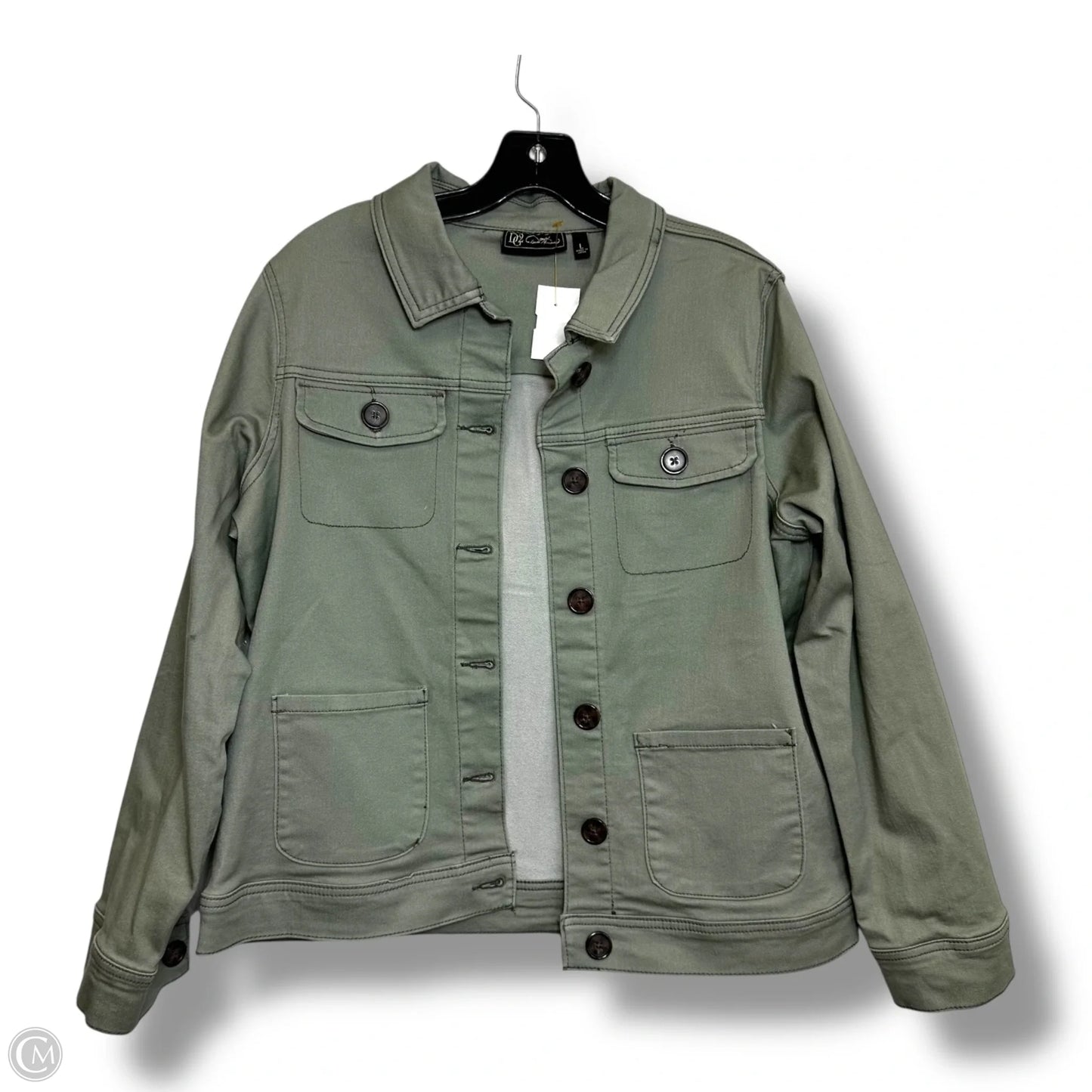 Jacket Denim By Diane Gilman In Green, Size: L