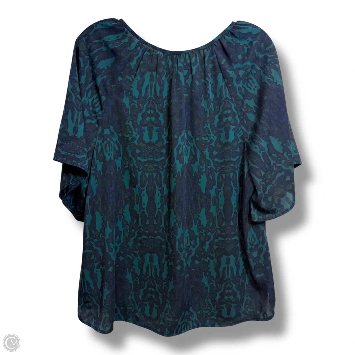 Top Short Sleeve By Allison Joy In Blue & Green, Size: L