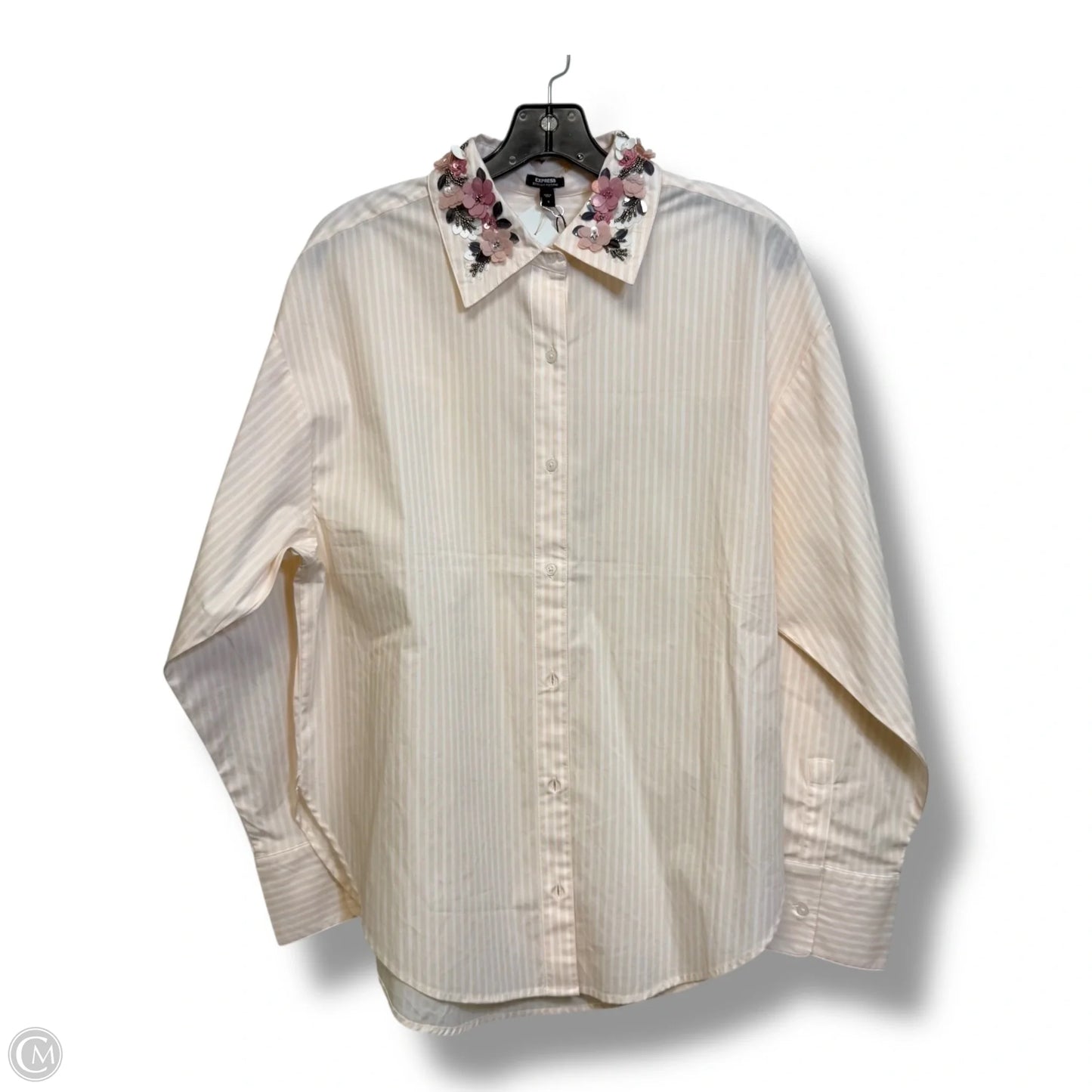 Blouse Long Sleeve By Express In Peach, Size: S
