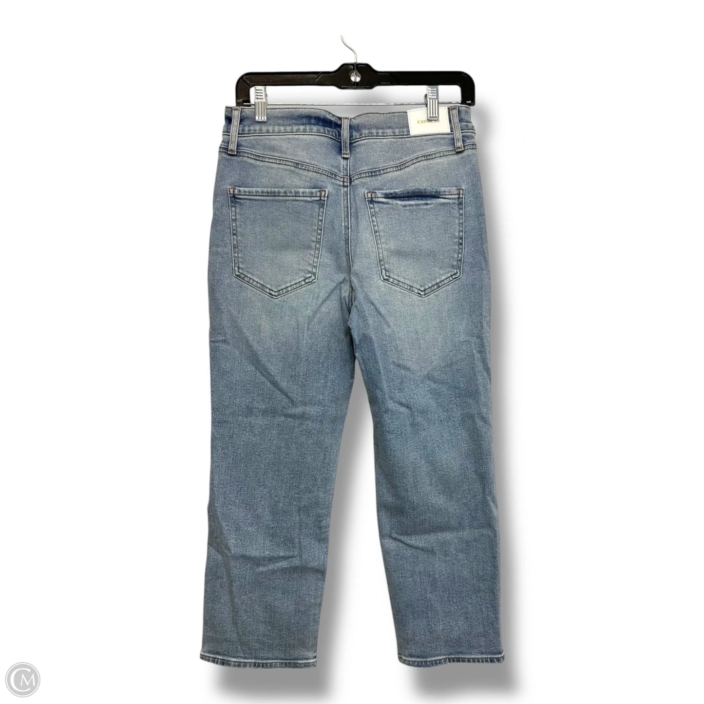 STRAIGHT ANKLE HIGH RISE Jeans Cropped By Express In Blue Denim, Size: 4 S