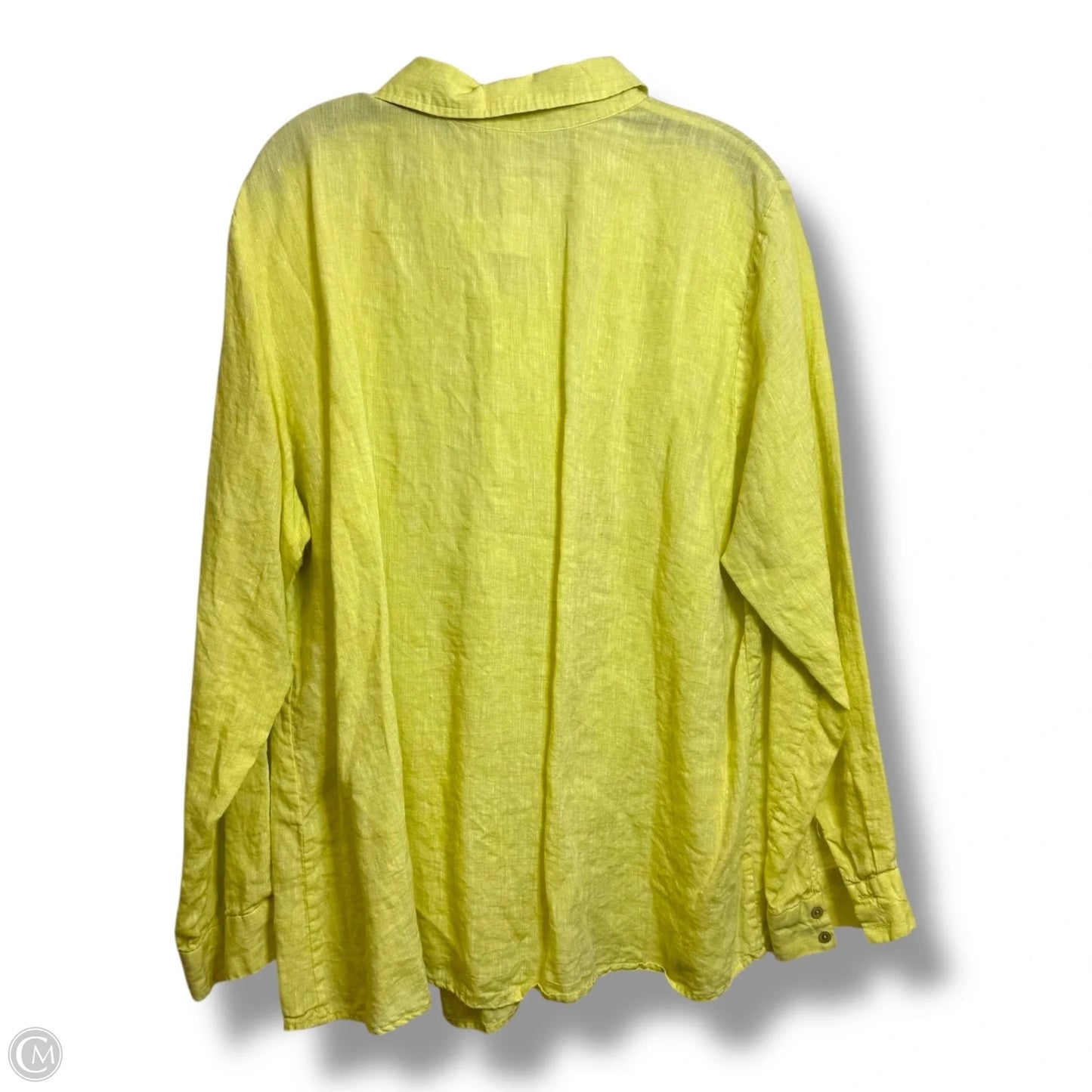 Top Long Sleeve By Eileen Fisher In Yellow, Size: 1x
