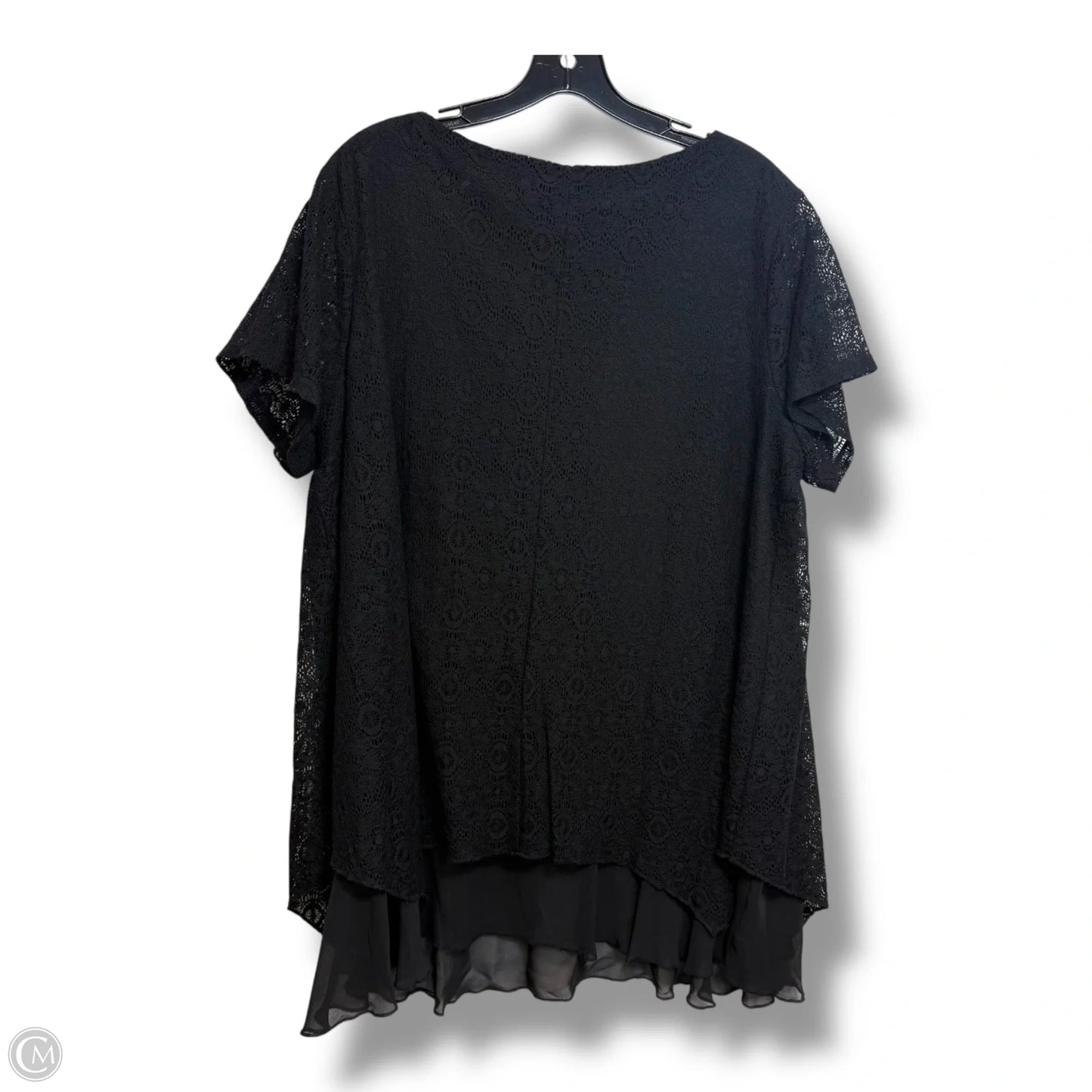 Top Short Sleeve By Simply Emma In Black, Size: 3x