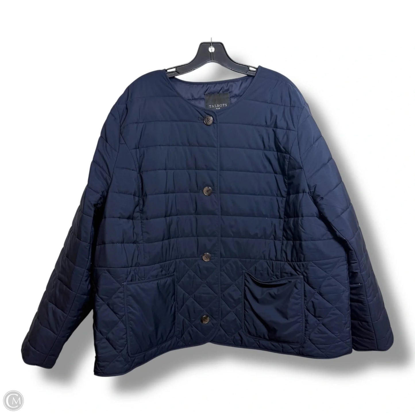 Jacket Puffer & Quilted By Talbots In Navy, Size: 3x