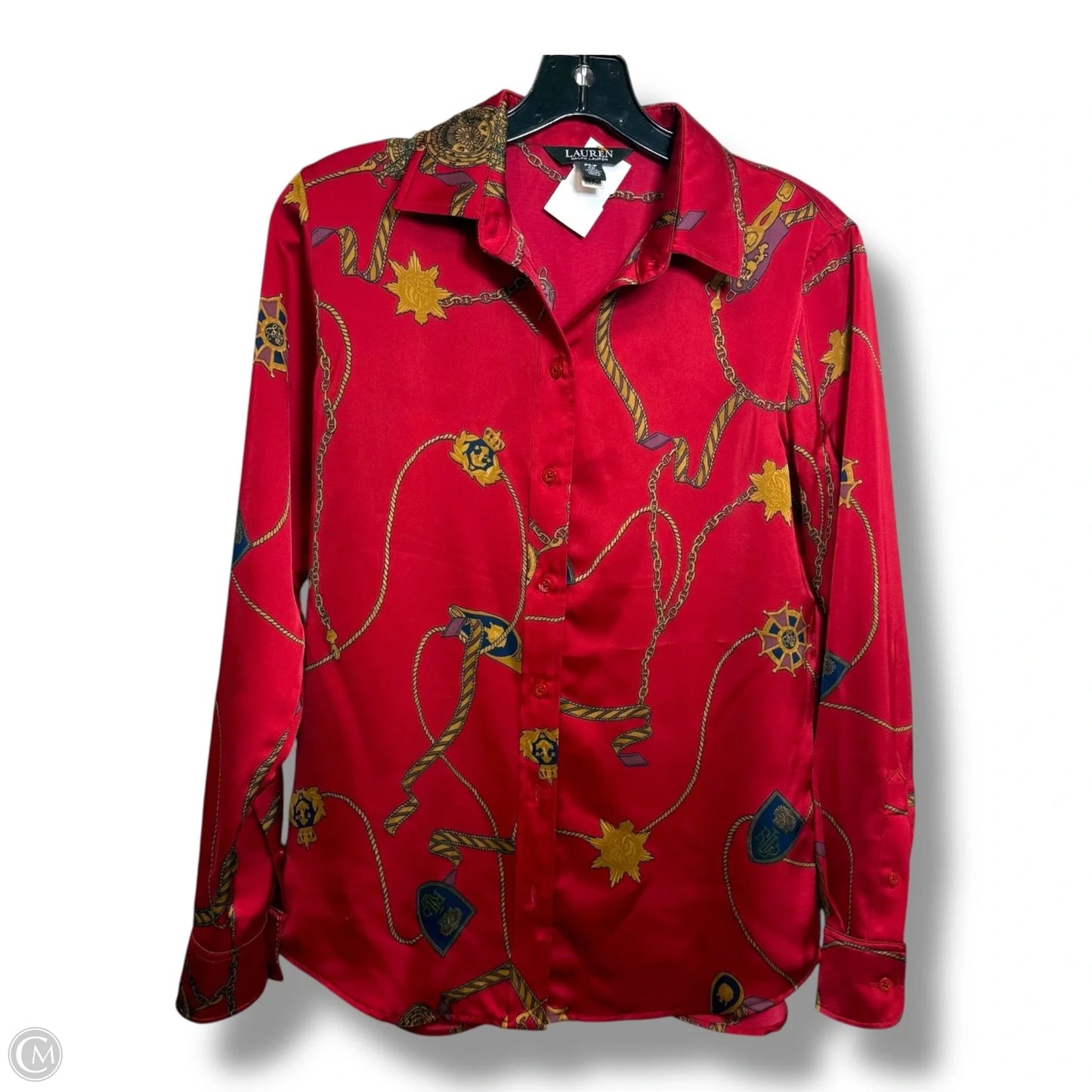 Blouse Long Sleeve By Lauren By Ralph Lauren In Red, Size: Sp