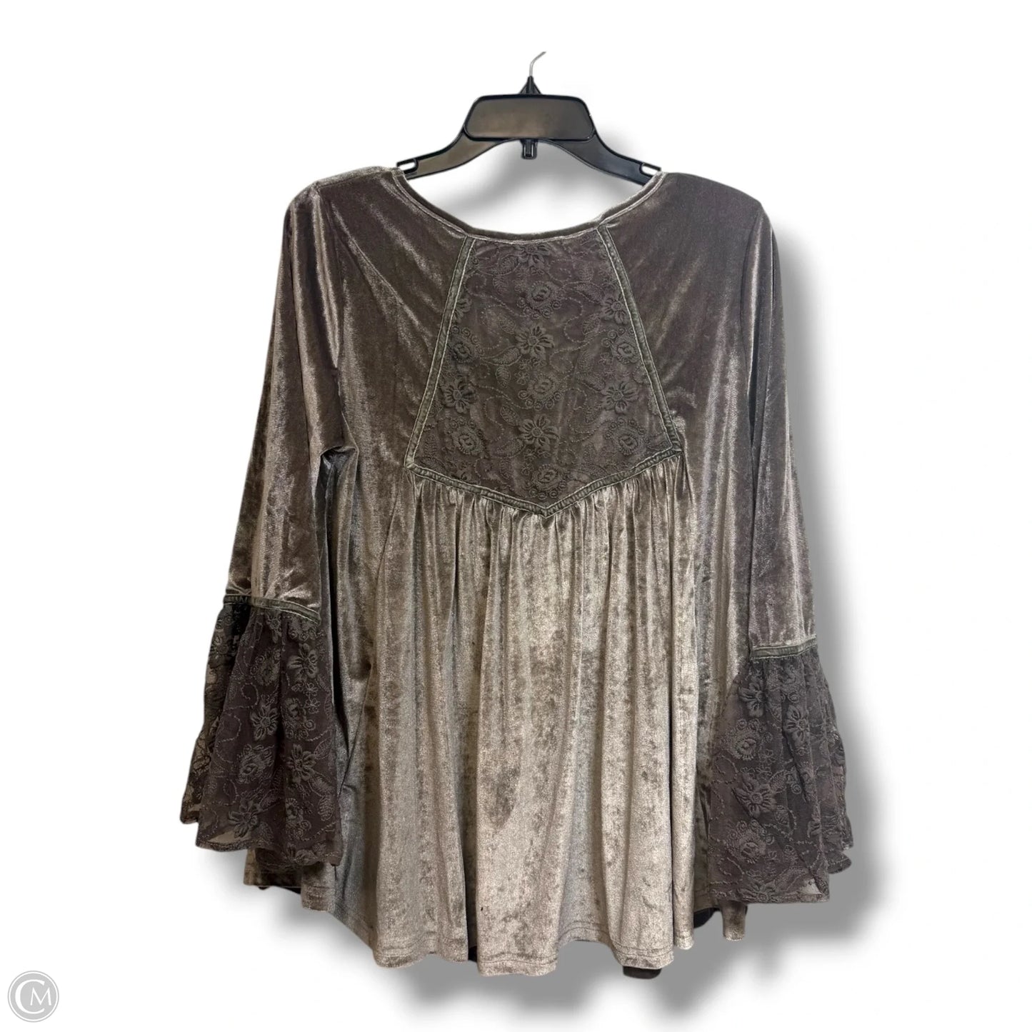 Top Long Sleeve By Pol In Taupe, Size: L