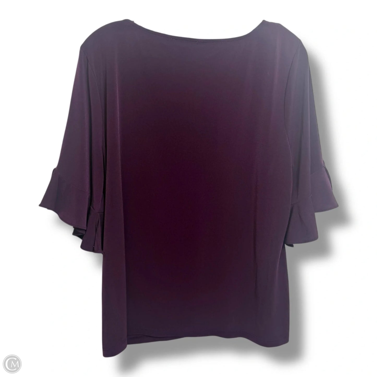 Top 3/4 Sleeve By Calvin Klein In Purple, Size: L