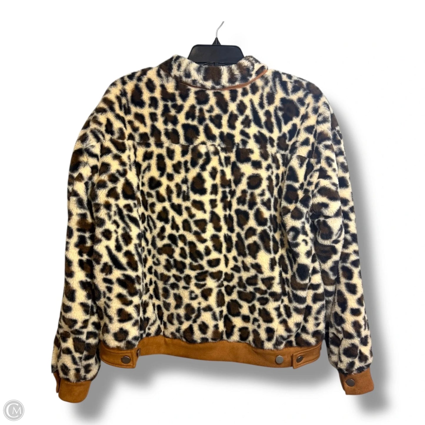 Jacket Faux Fur & Sherpa By Pol In Animal Print, Size: S