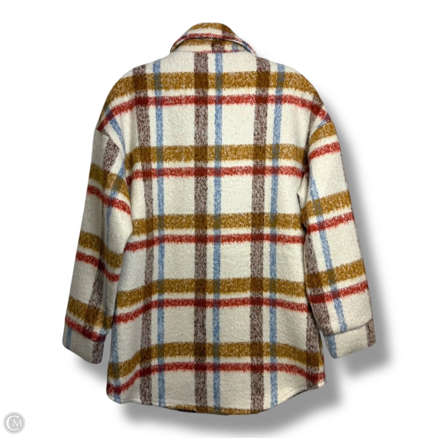 Jacket Shirt By Timing In Plaid Pattern, Size: S