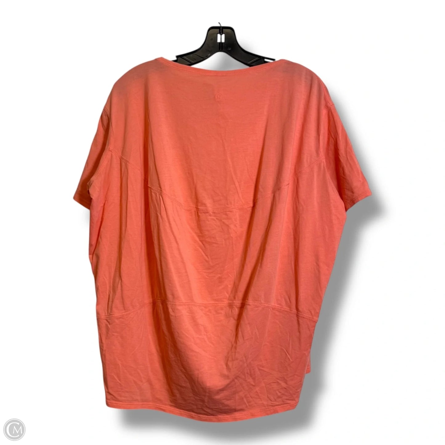 Athletic Top Short Sleeve By Lululemon In Peach, Size: 6