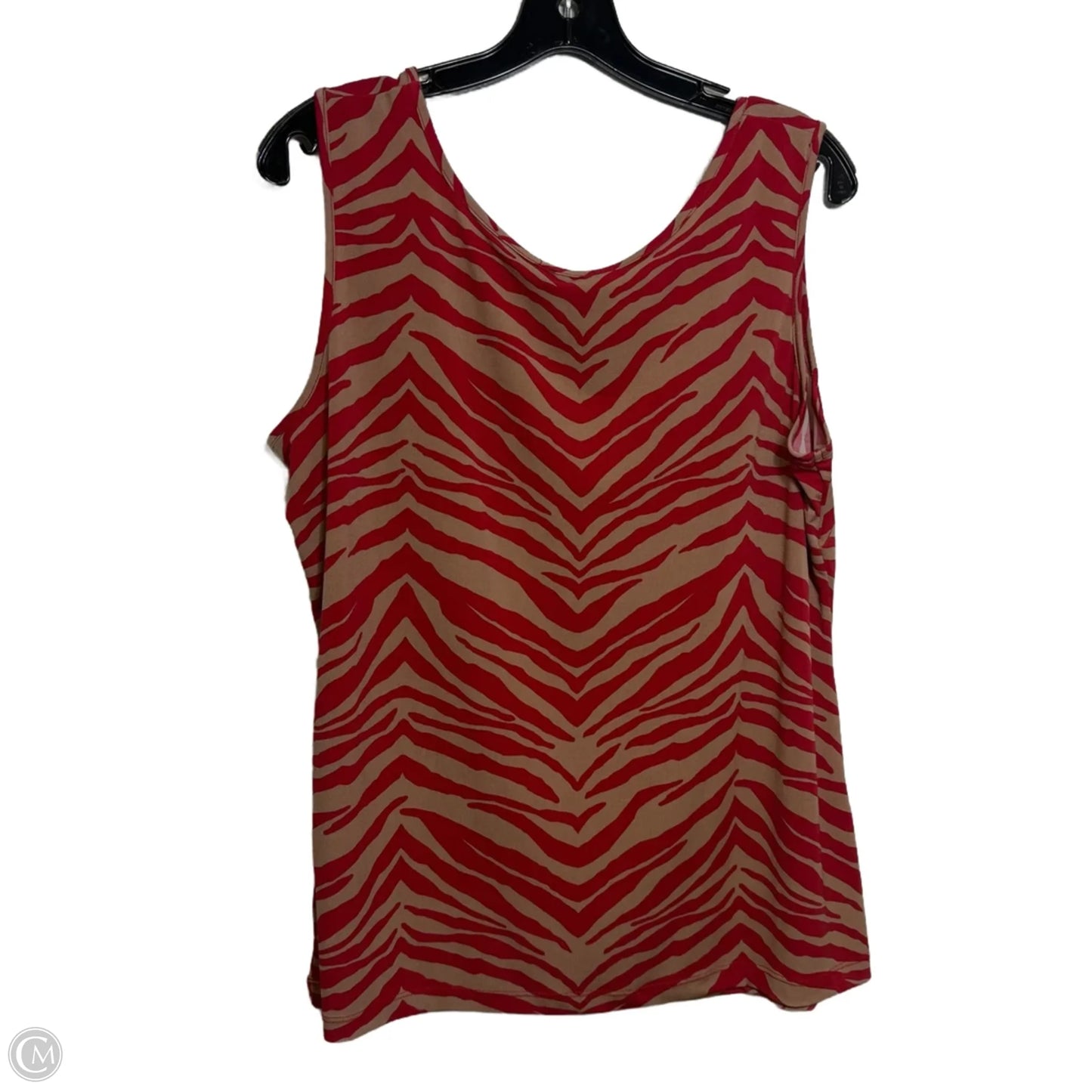 Top Sleeveless Basic By Iman Hsn In Red & Tan, Size: 1x