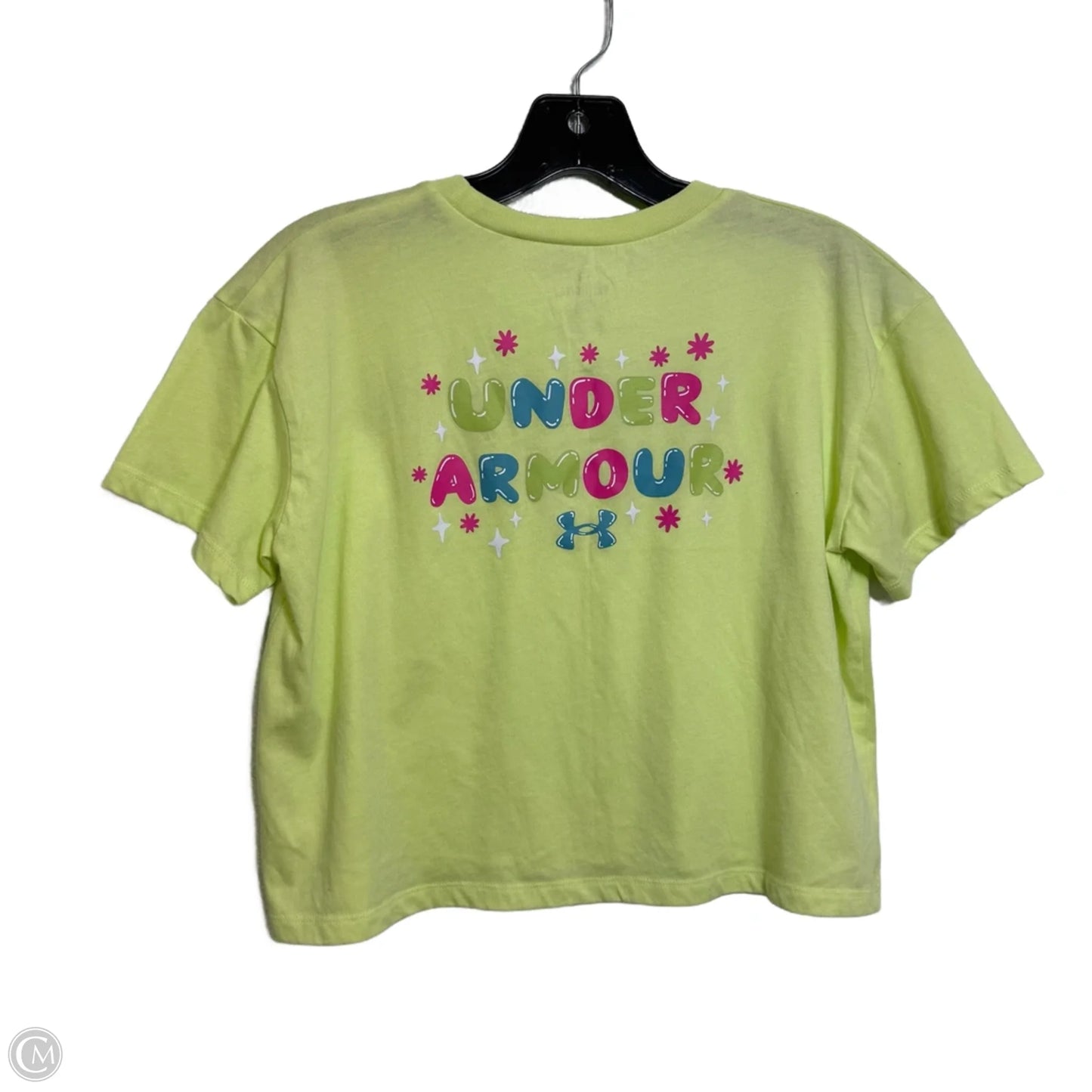 Athletic Top Short Sleeve By Under Armour In Green, Size: S/YXL