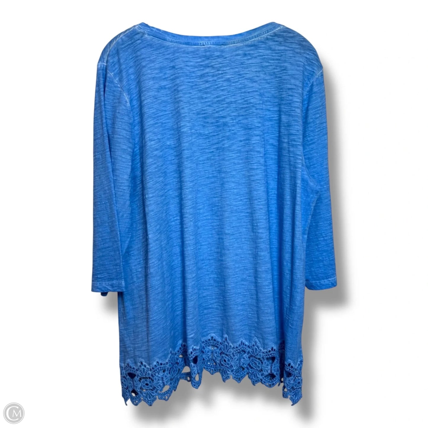 Top 3/4 Sleeve Basic By Chicos In Blue, Size: Xl