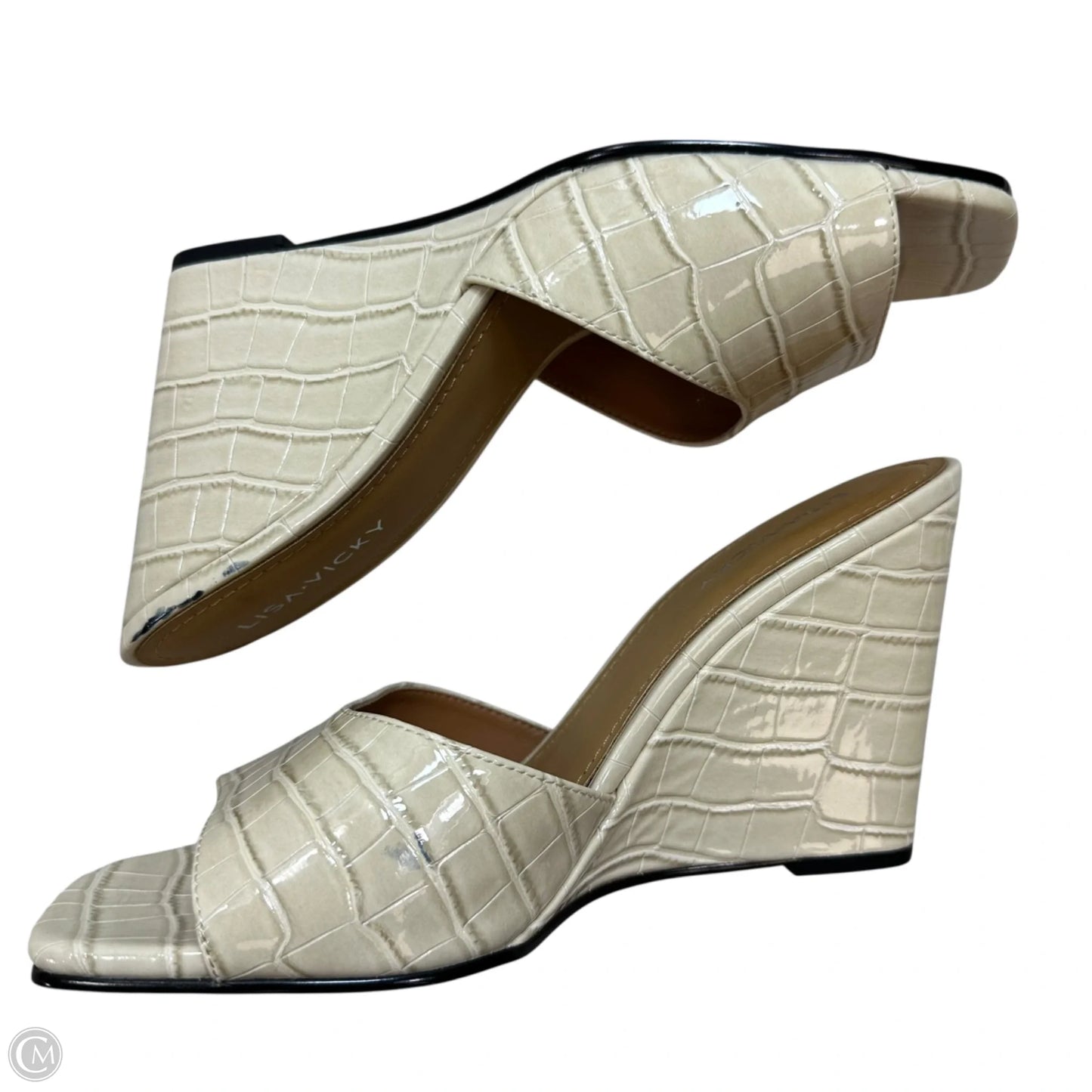 Shoes Heels Wedge By Clothes Mentor In Cream, Size: 8.5