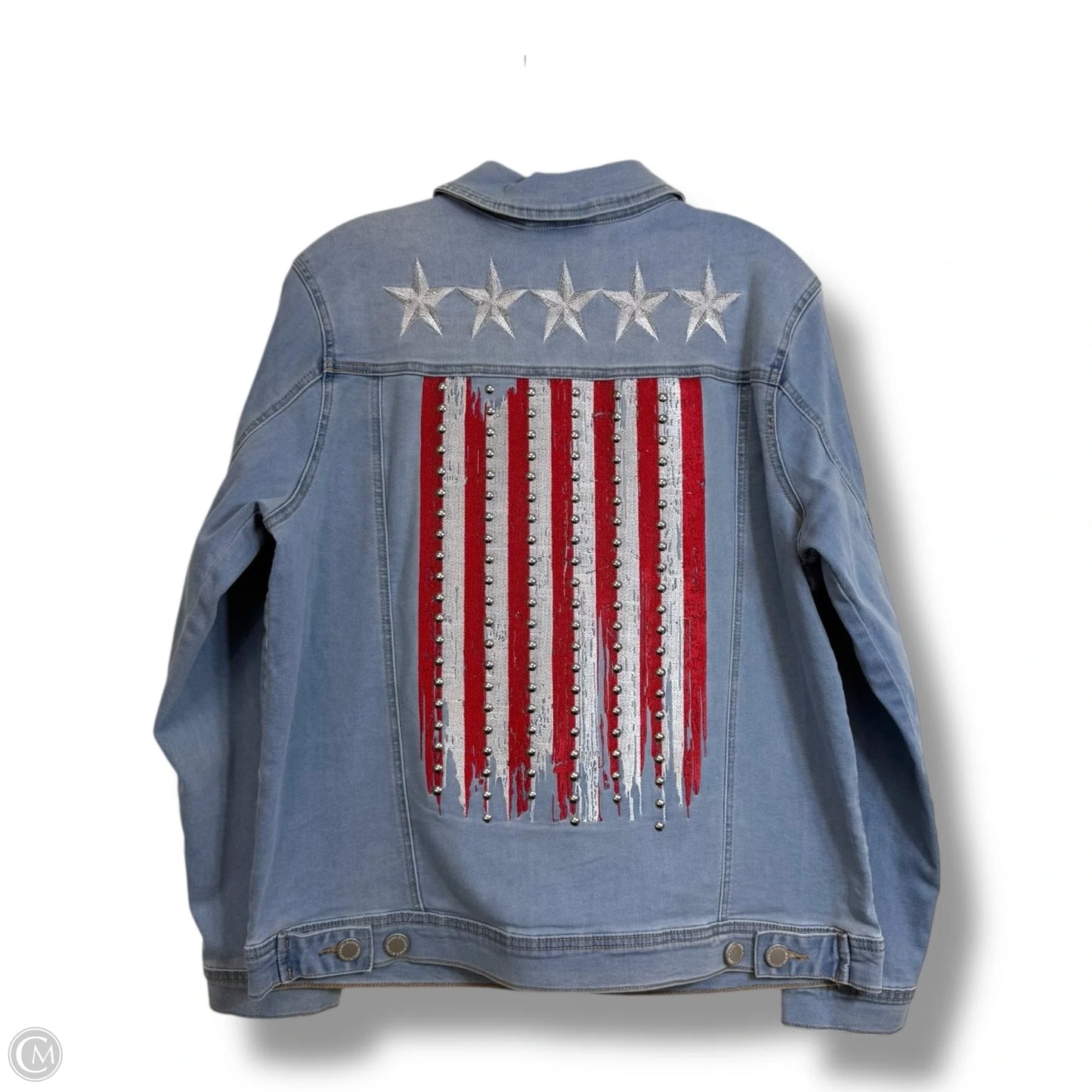 Jacket Denim By Dg2 In Blue Denim, Size: M