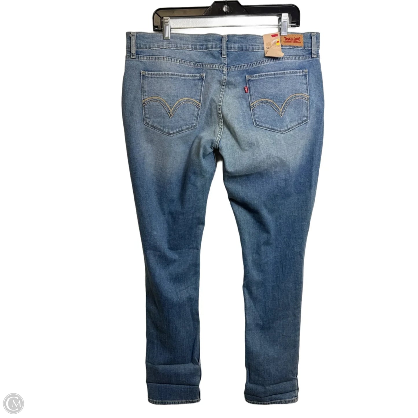 Jeans Straight By Levis In Blue Denim, Size: 14
