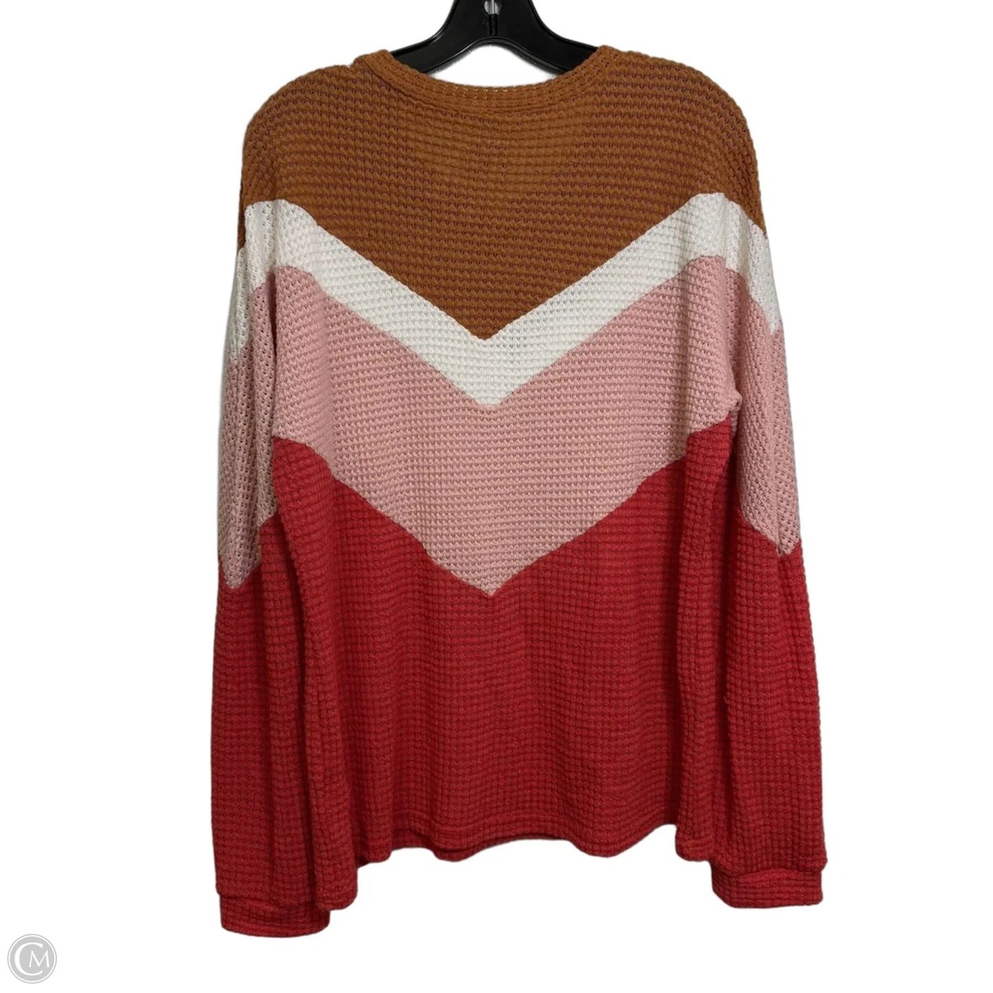 Top Long Sleeve Basic By Clothes Mentor In Pink & Tan, Size: L