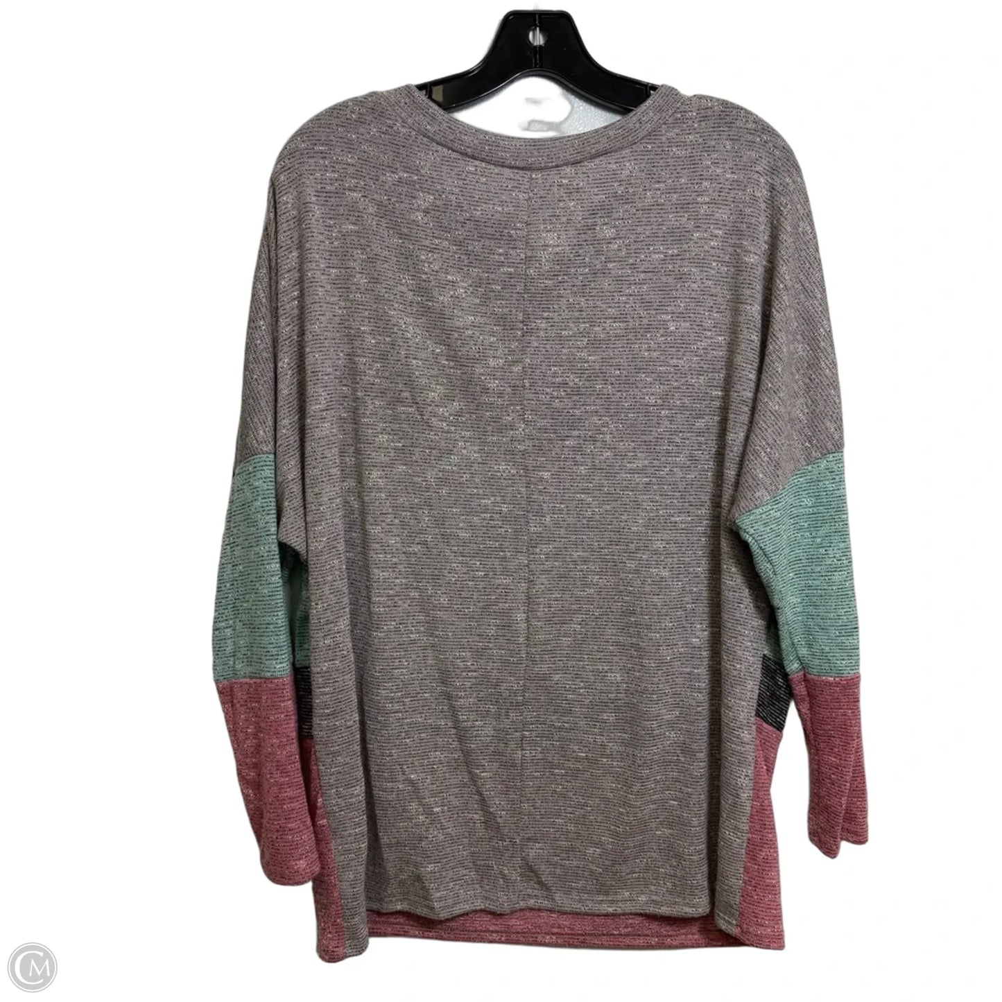 Top Long Sleeve Basic By Haptics In Grey, Size: S