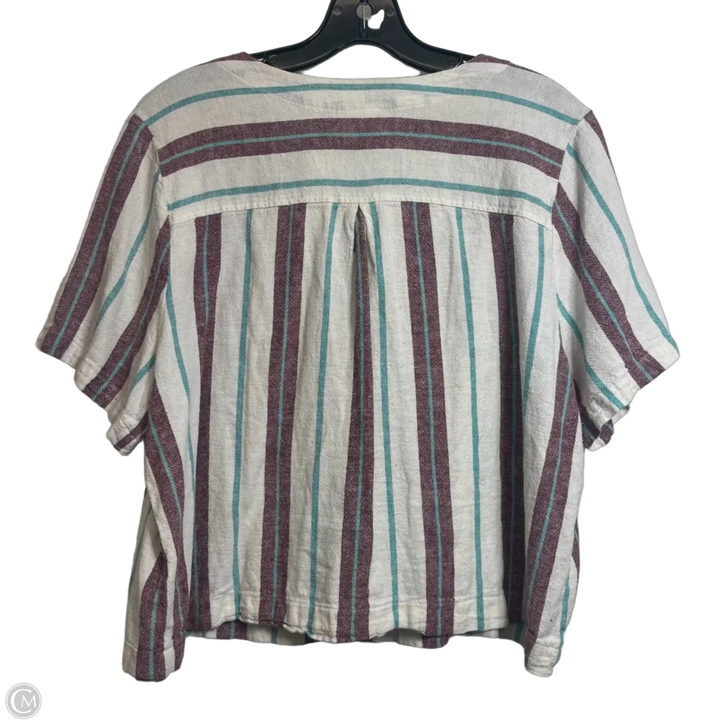 Top Short Sleeve Basic By Abound In Striped Pattern, Size: L