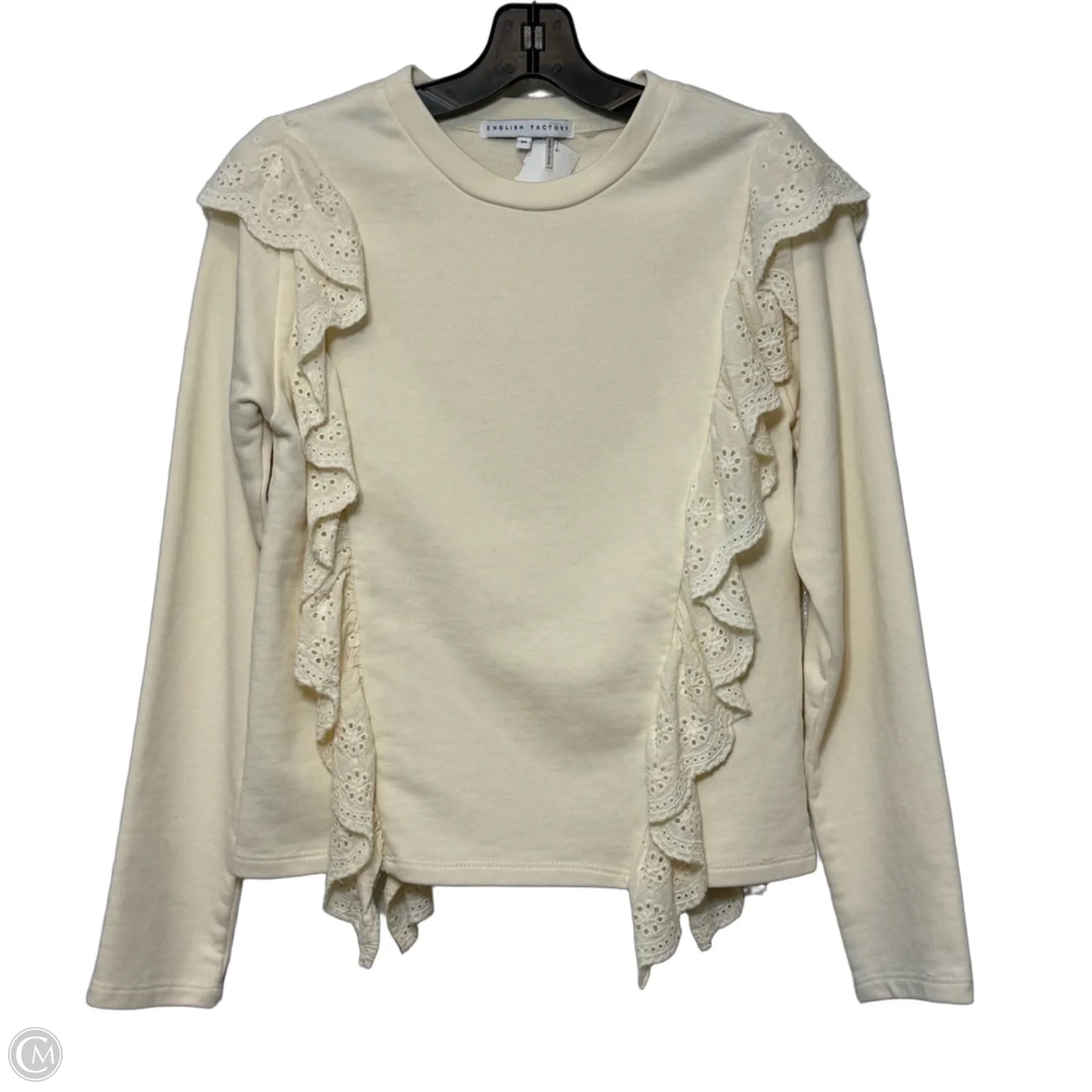 Sweatshirt Crewneck By English Factory In Beige, Size: Xs