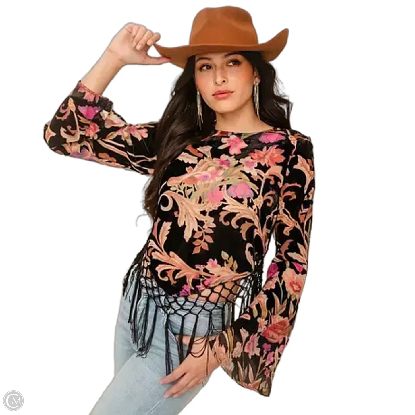 Top Long Sleeve By Sterling & Stitch In Black & Green, Size: M