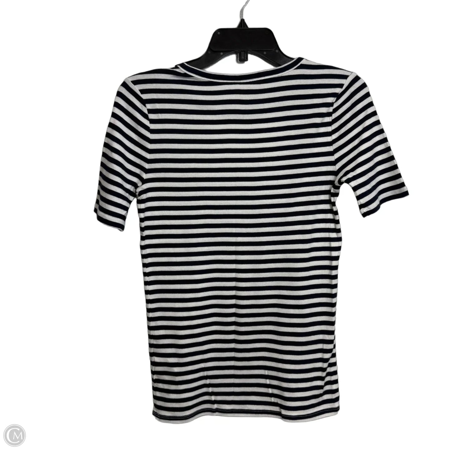 Top Short Sleeve Basic By J. Crew In Blue & White, Size: S
