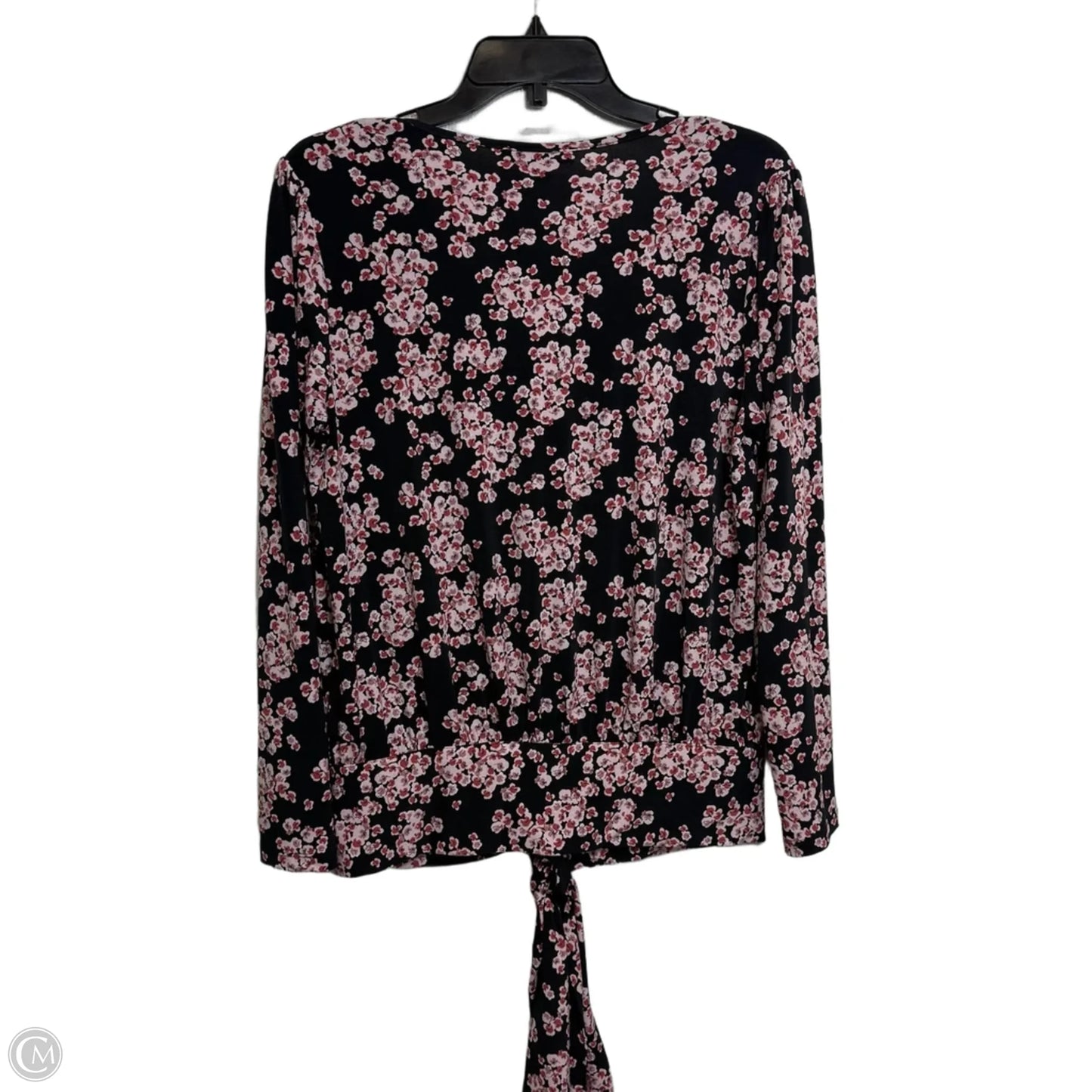 Top Long Sleeve By Banana Republic In Black & Pink, Size: M