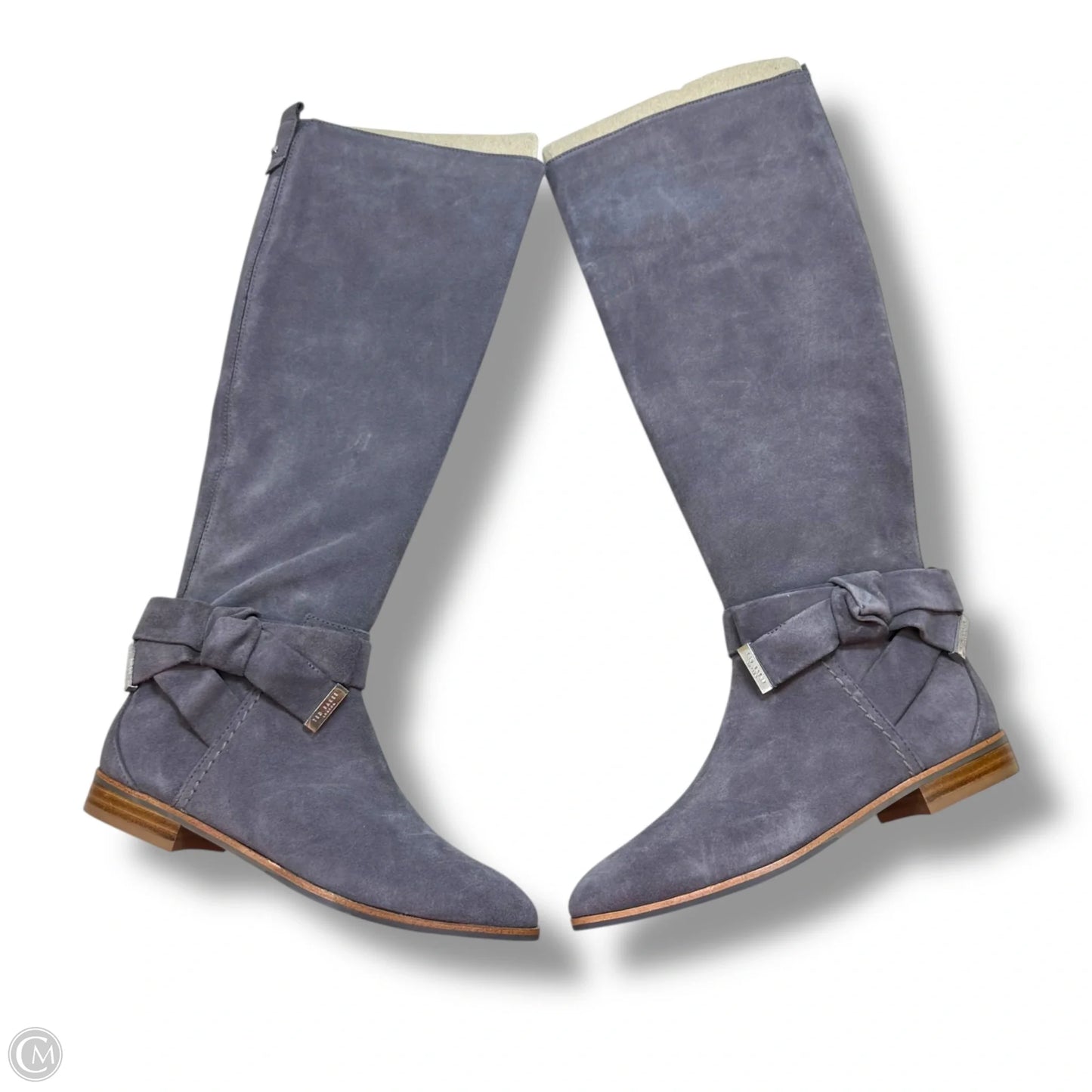 Boots Knee Flats By Ted Baker In Grey, Size: 35.5