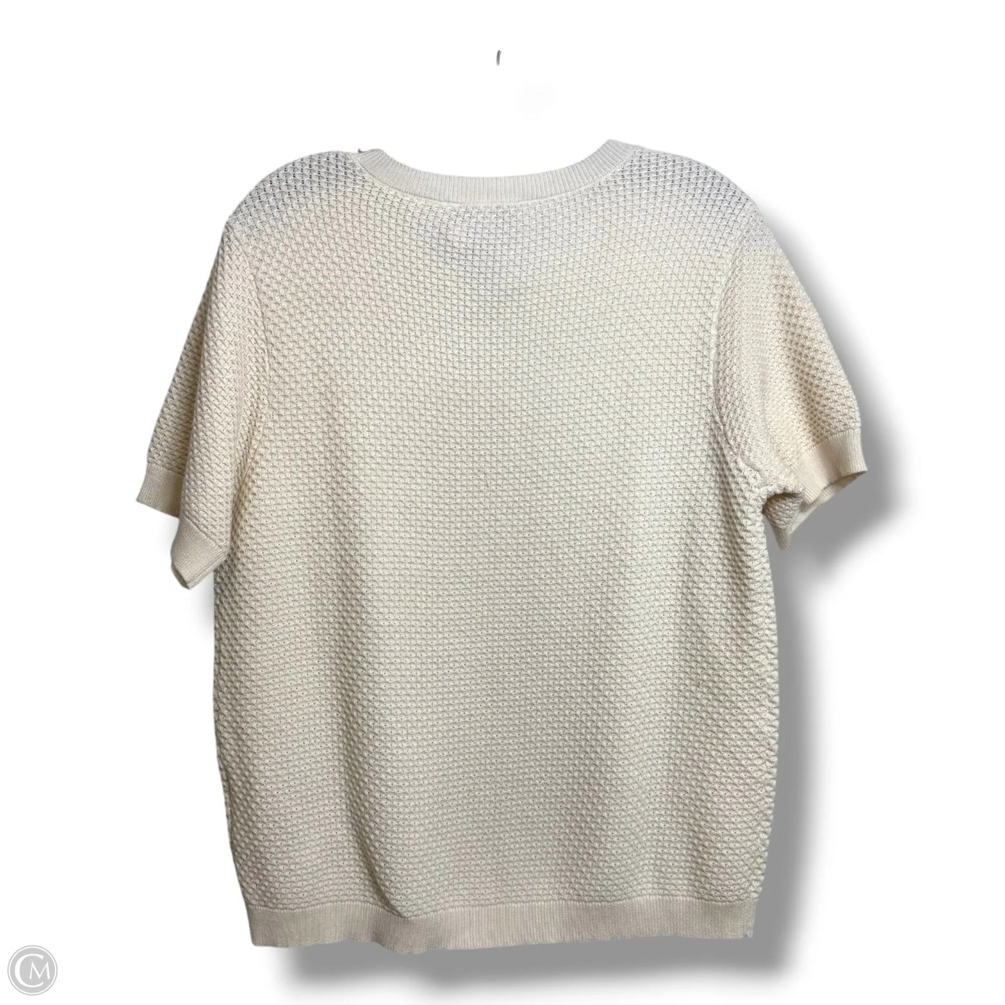 Top Short Sleeve By Nine West In Cream, Size: L
