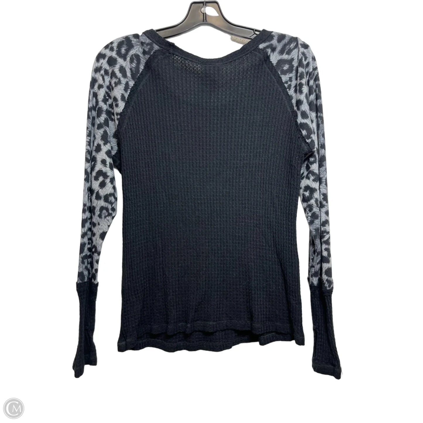 Top Long Sleeve By Vocal In Black & Grey, Size: M